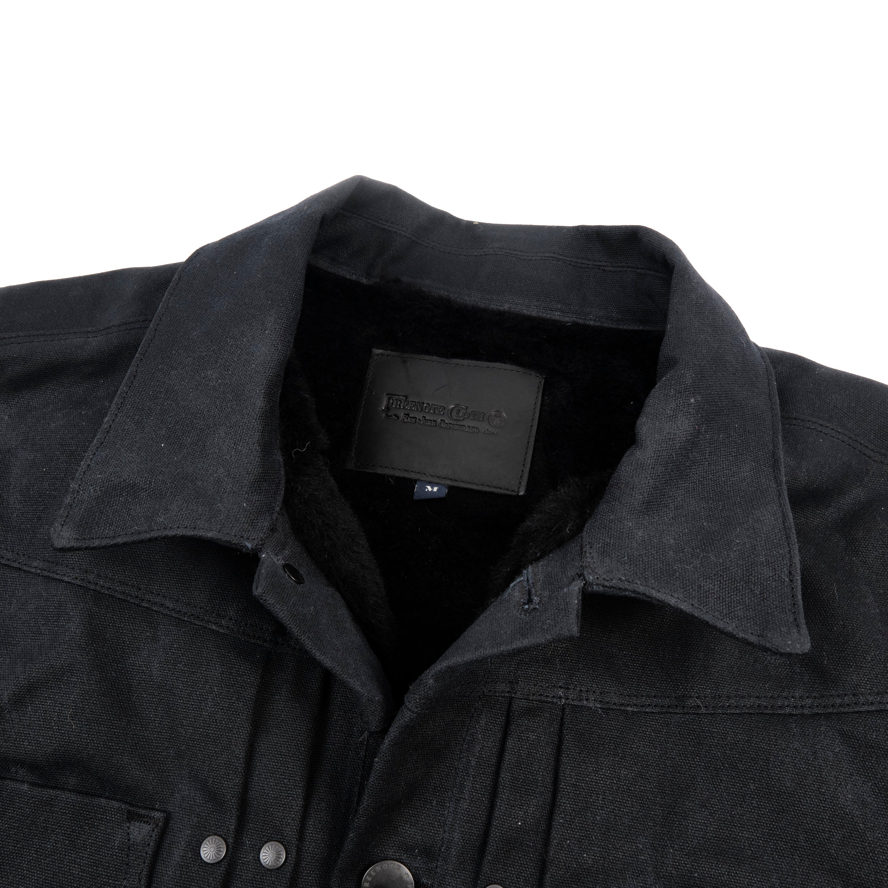 Riders Jacket Heavy Waxed Canvas Black Alpaca