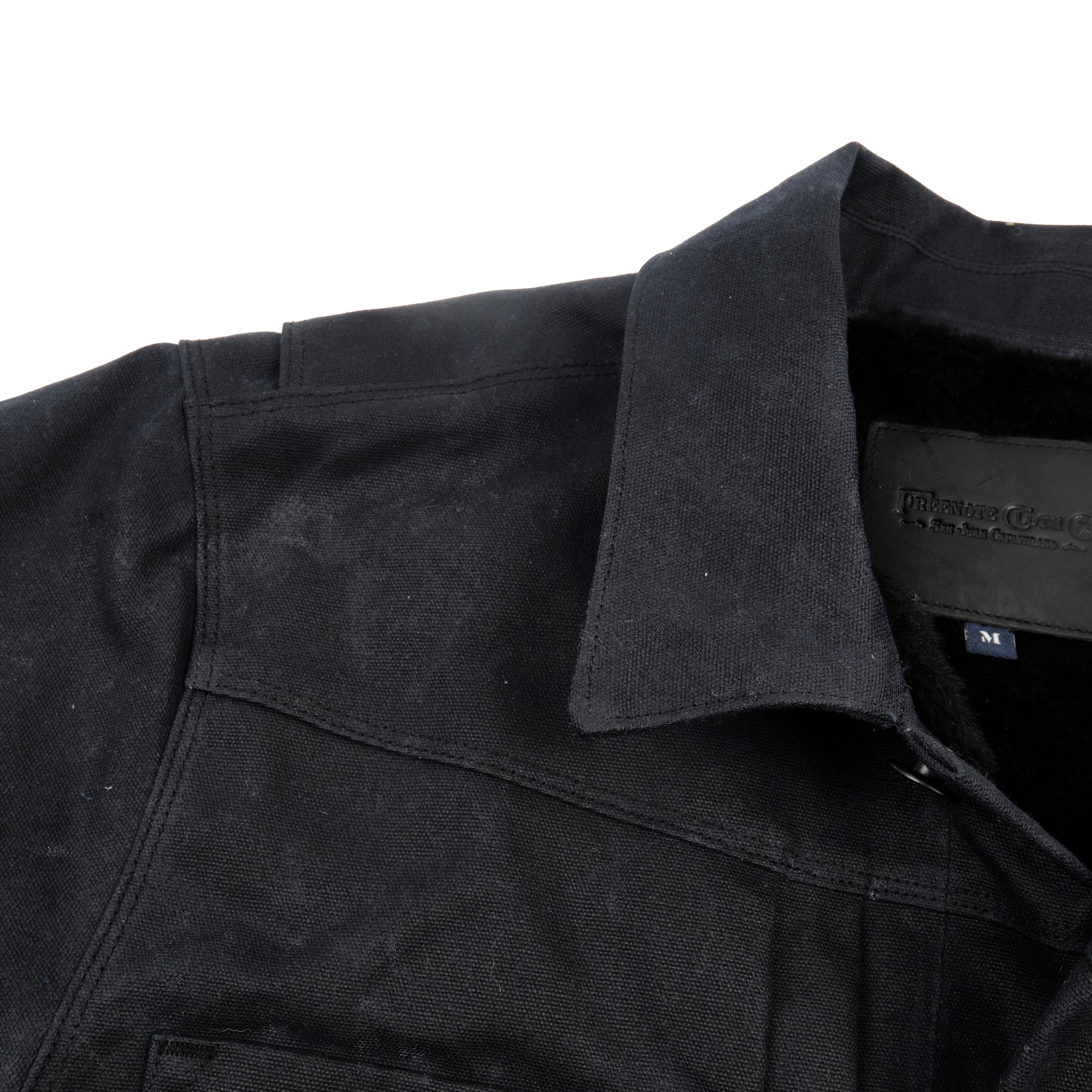 Riders Jacket Heavy Waxed Canvas Black Alpaca