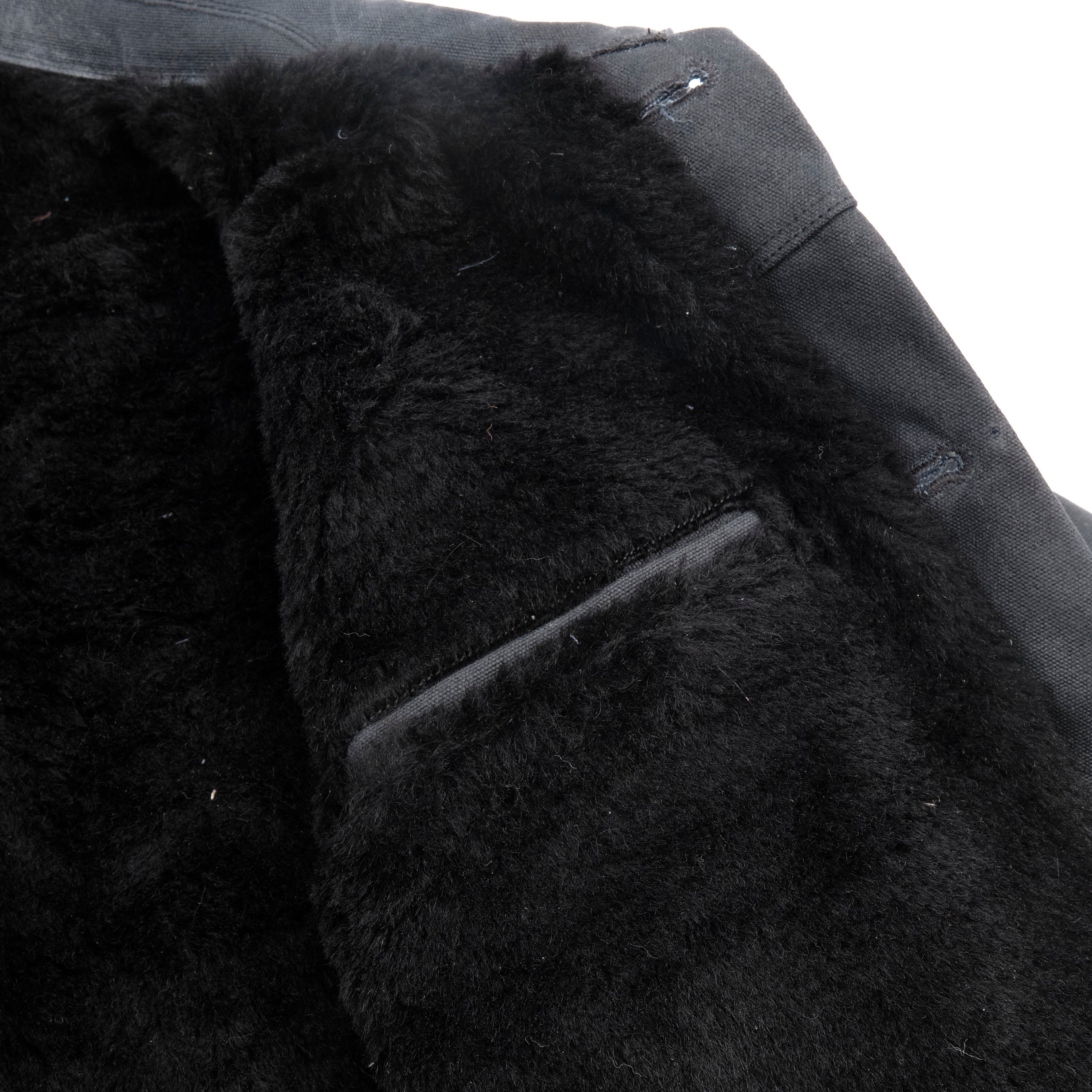 Riders Jacket Heavy Waxed Canvas Black Alpaca
