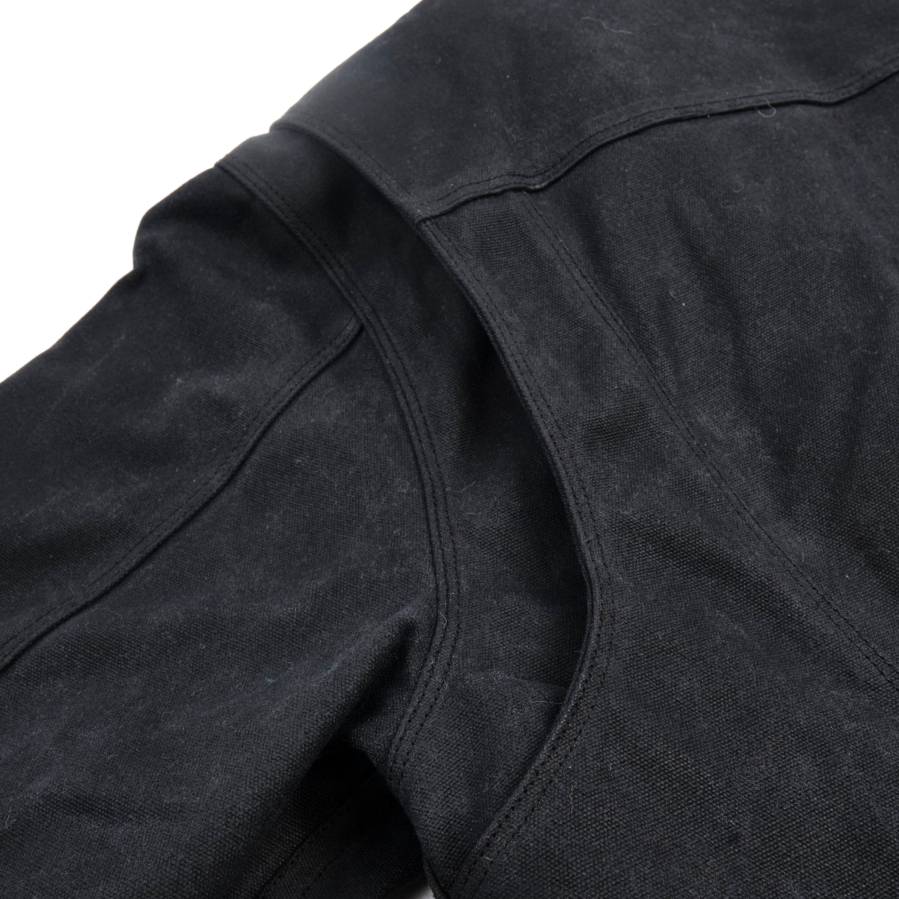 Riders Jacket Heavy Waxed Canvas Black Alpaca