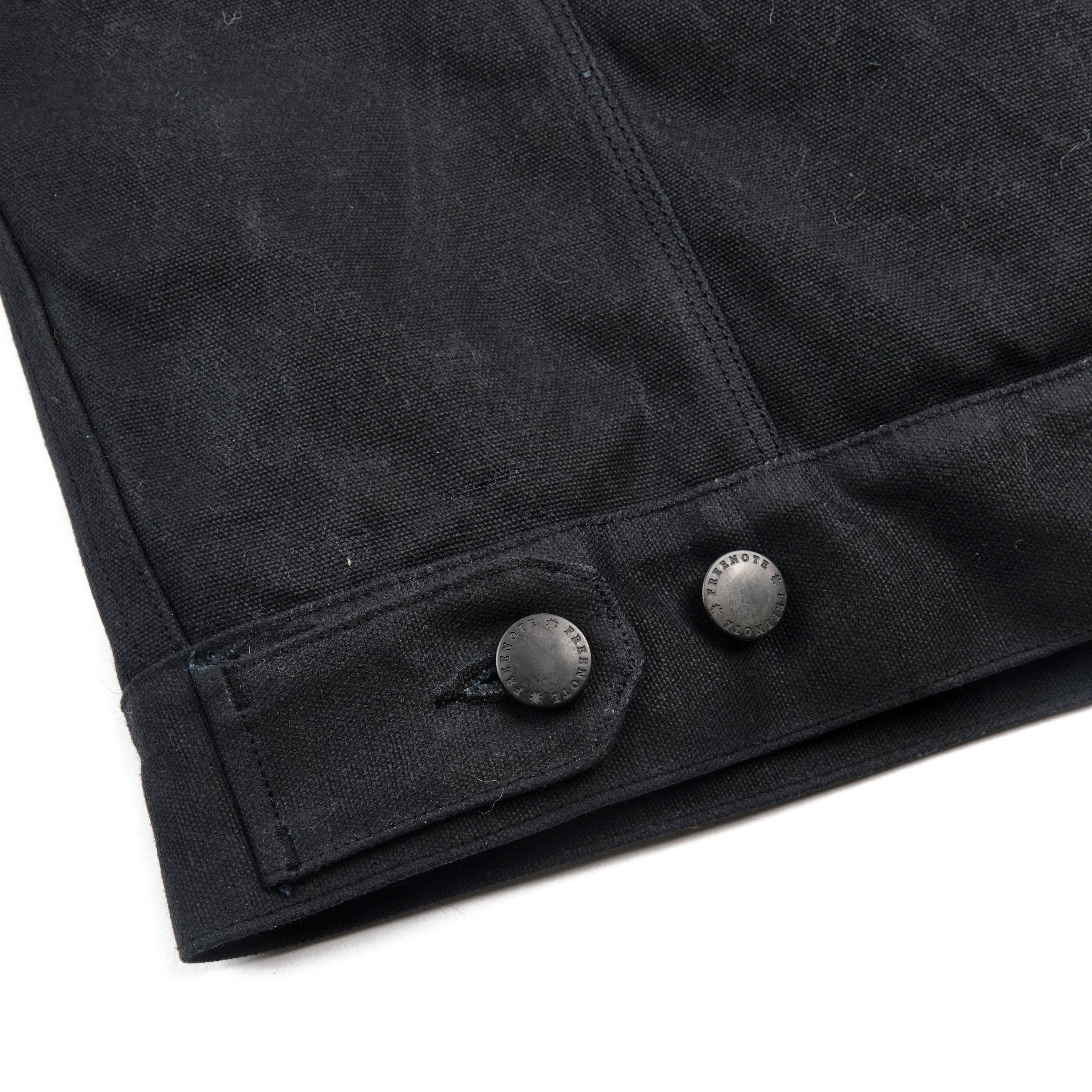 Riders Jacket Heavy Waxed Canvas Black Alpaca