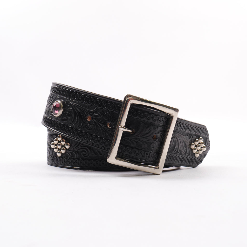 8994 London Conaby Printed Leather Belt, Black Ted Baker London CONABY Printed Leather Belt, BLACK, 28 at  main image 4