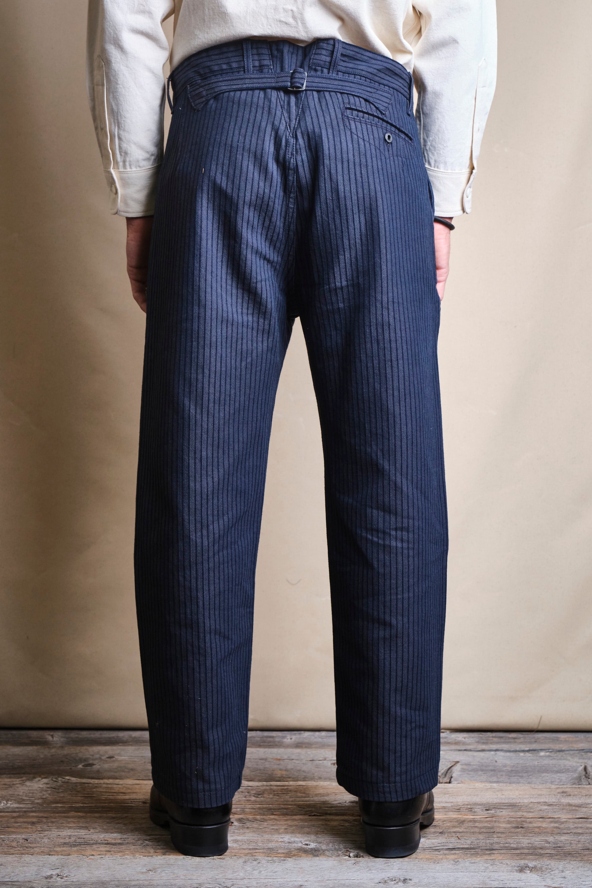 Western Pant Indigo Herringbone Dobby
