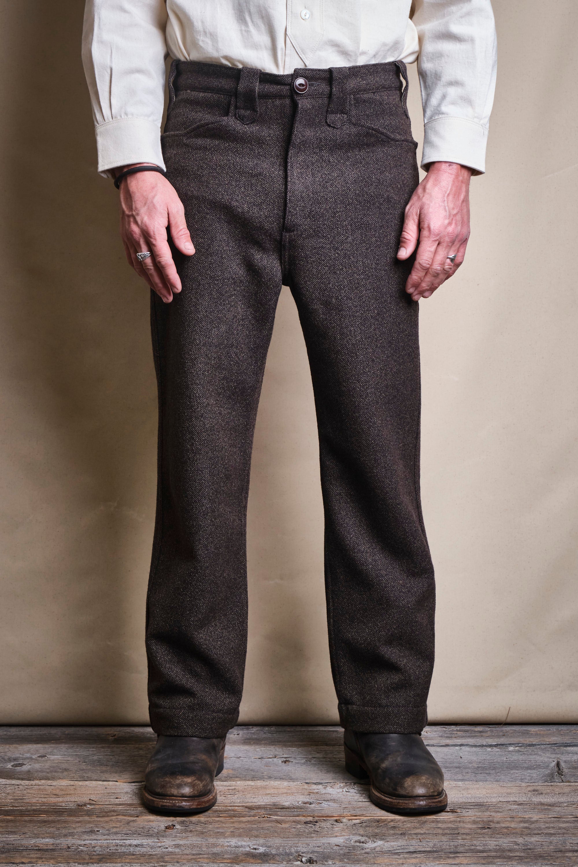 Duster Pant Brown Wool