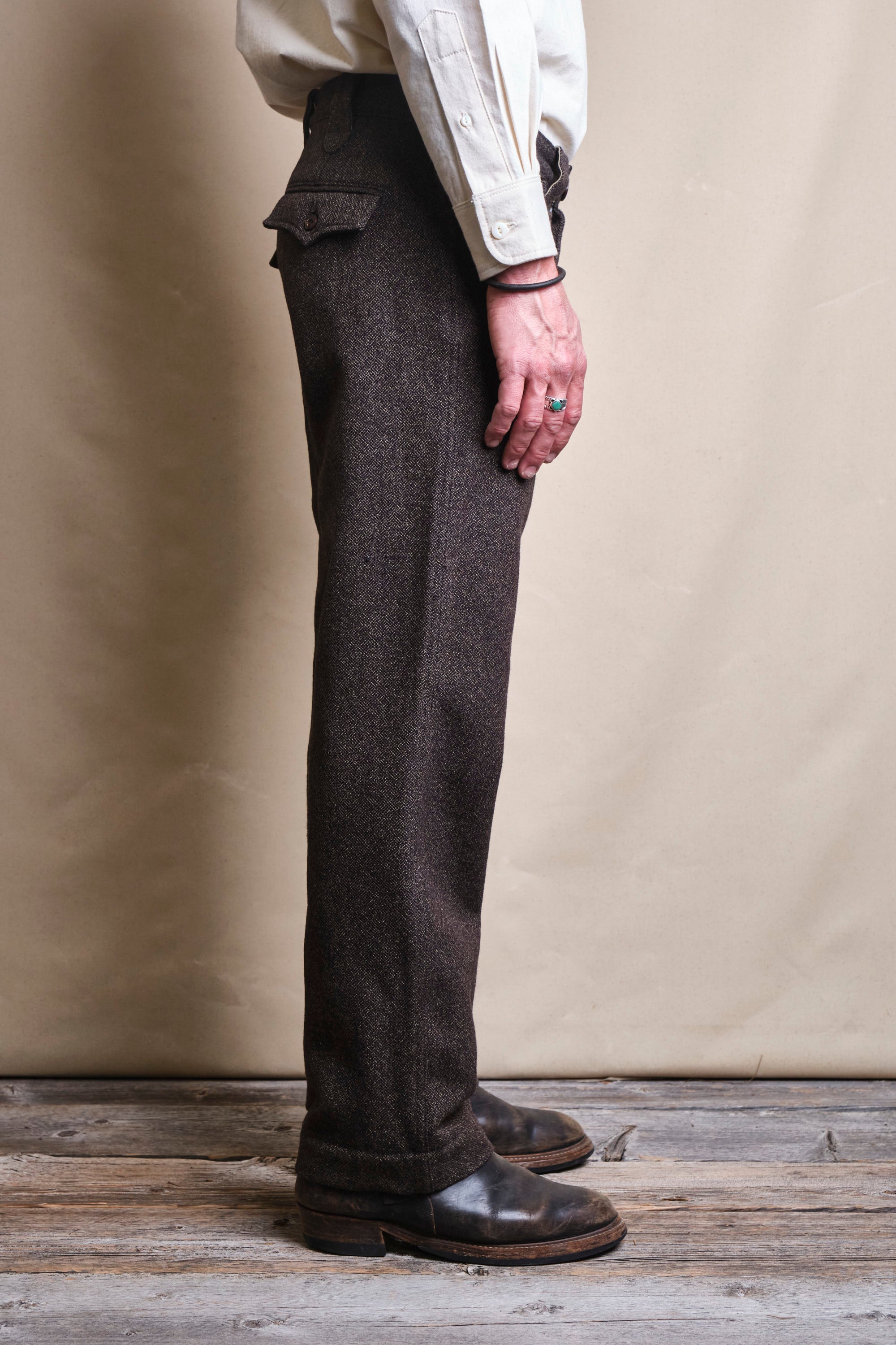 Duster Pant Brown Wool