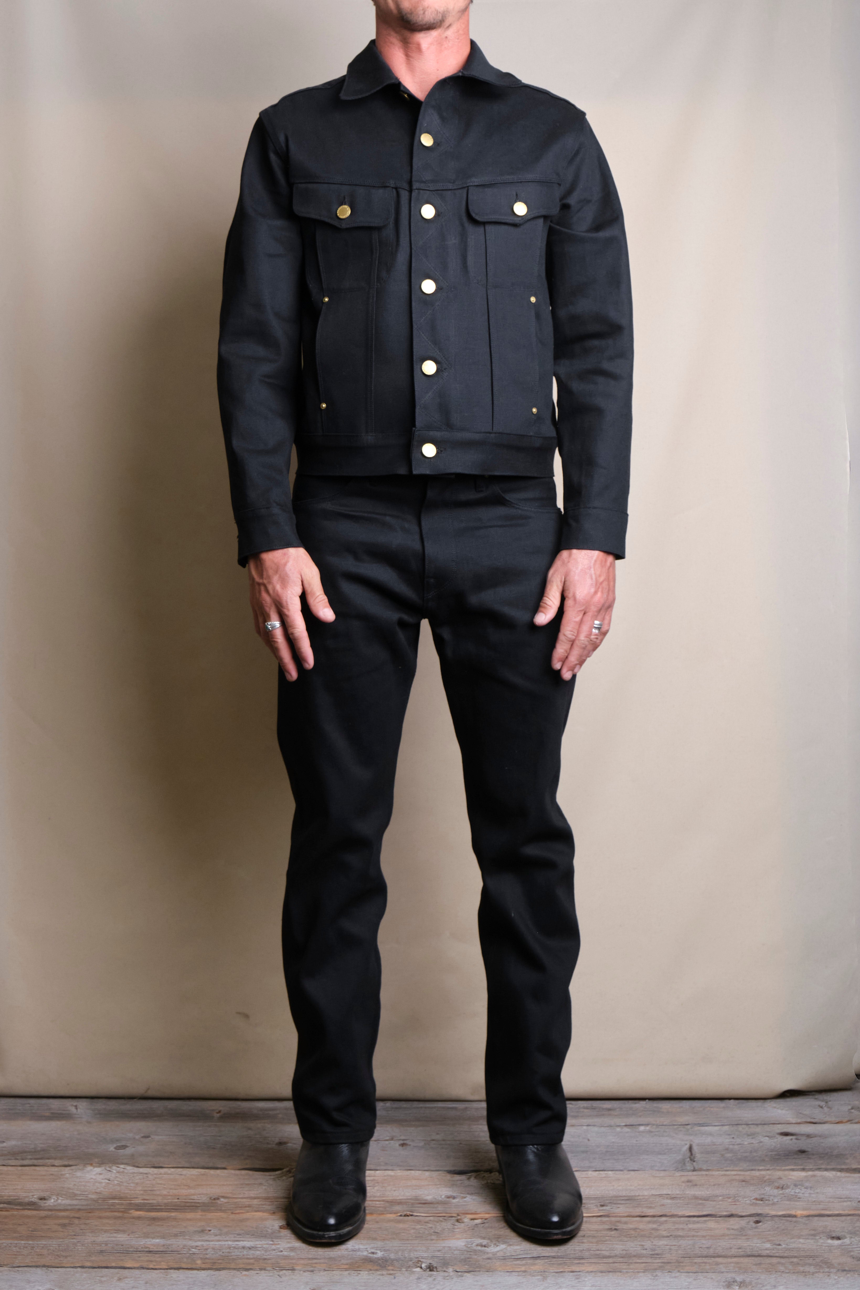 High Low 14 Ounce Black Denim