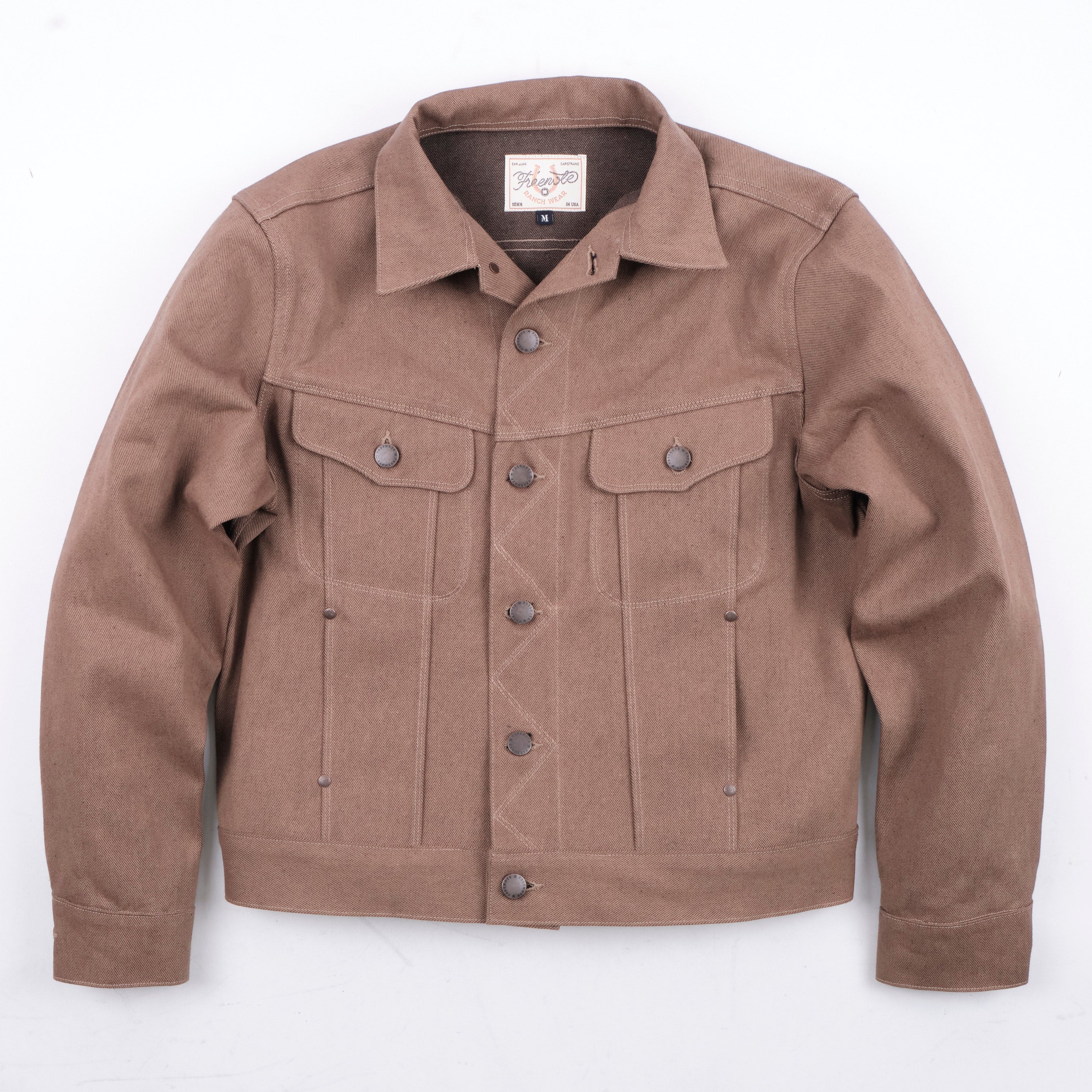 High Low 15 Ounce Brown Denim Jacket