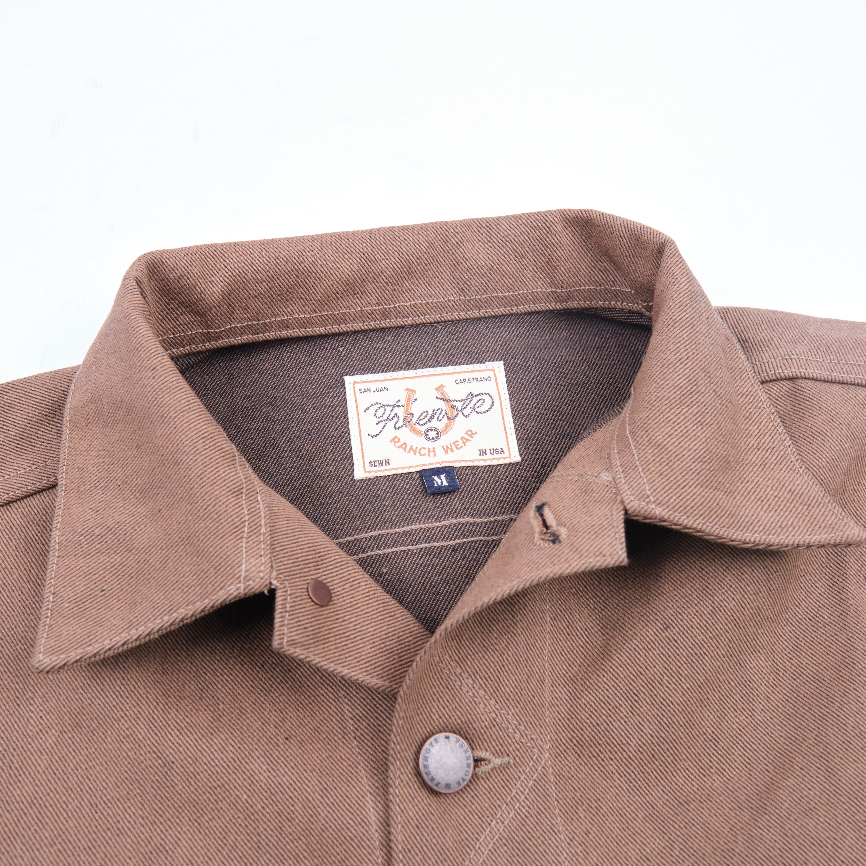 High Low 15 Ounce Brown Denim Jacket