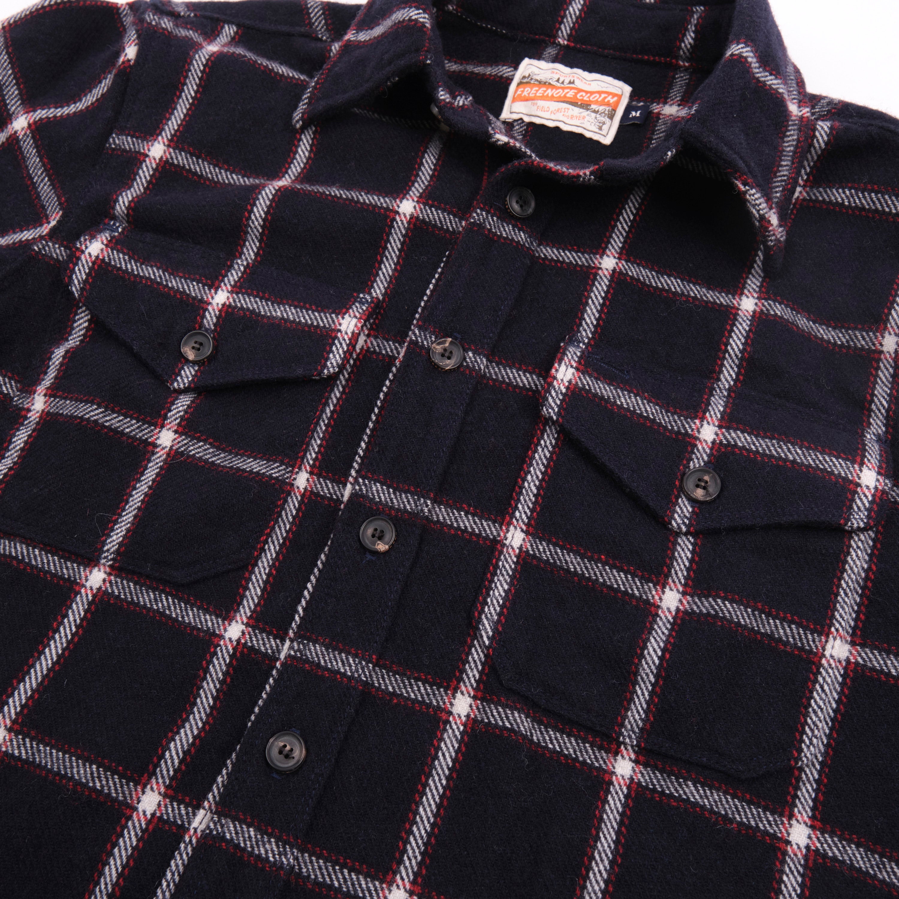 Kamas Navy Wool Plaid