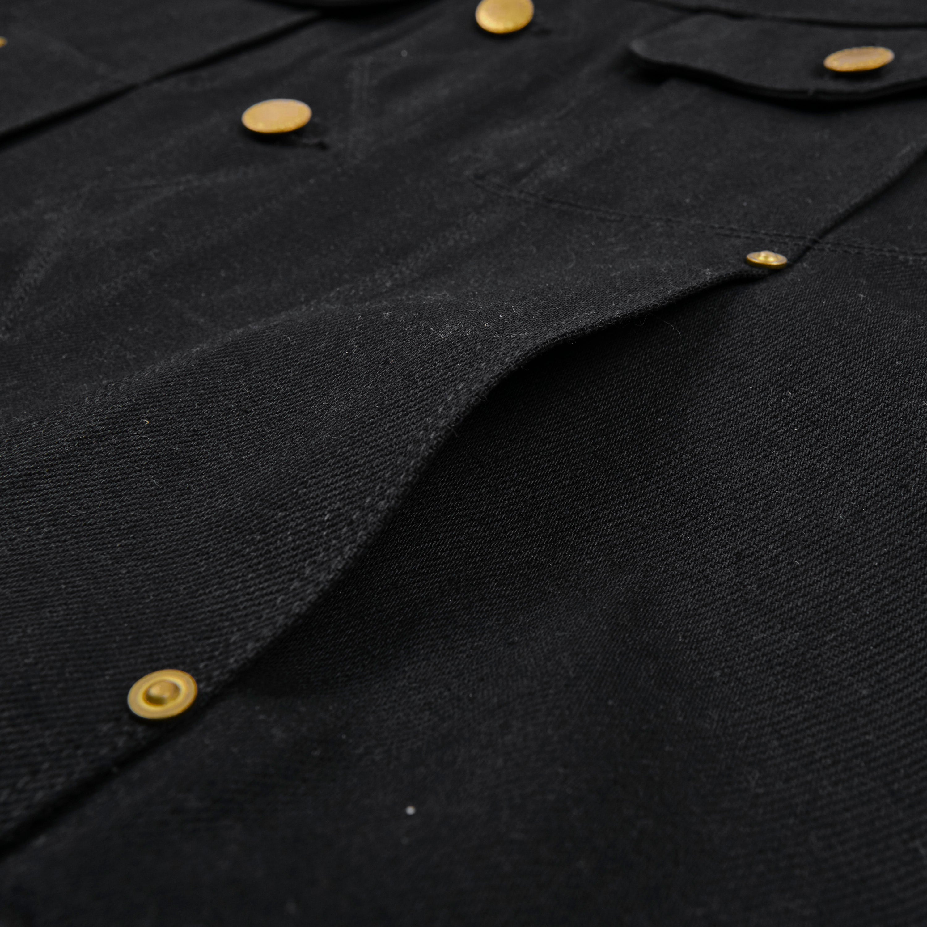 High Low 14 Ounce Black Denim