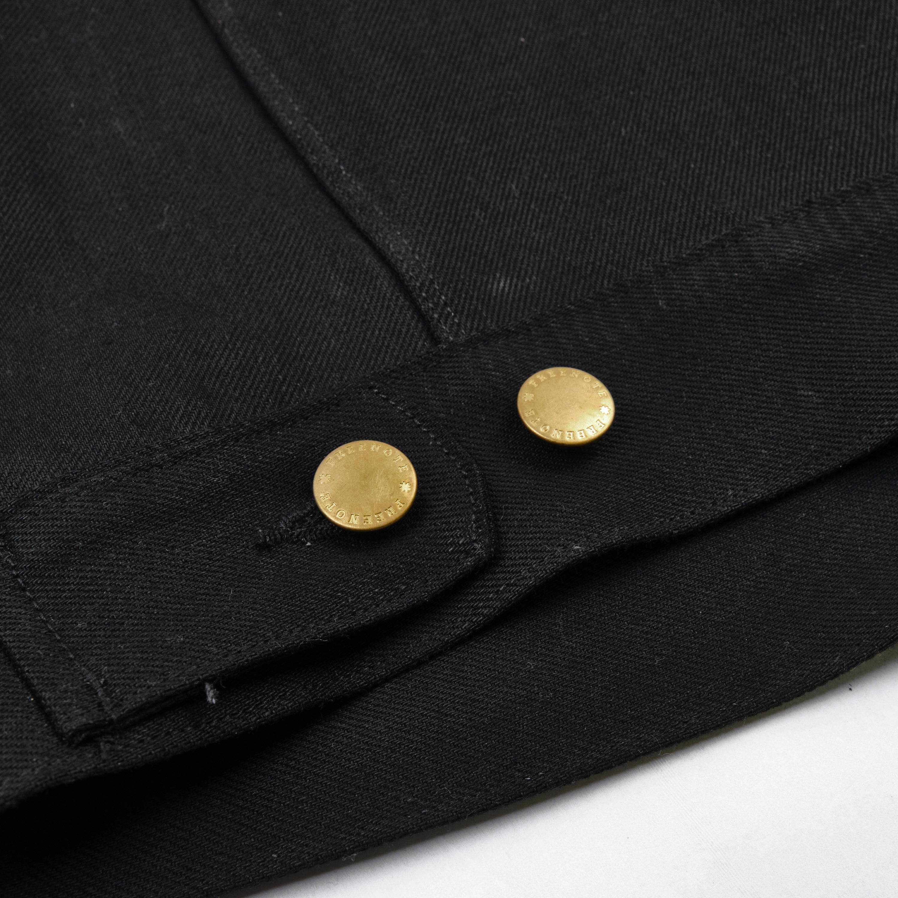 High Low 14 Ounce Black Denim