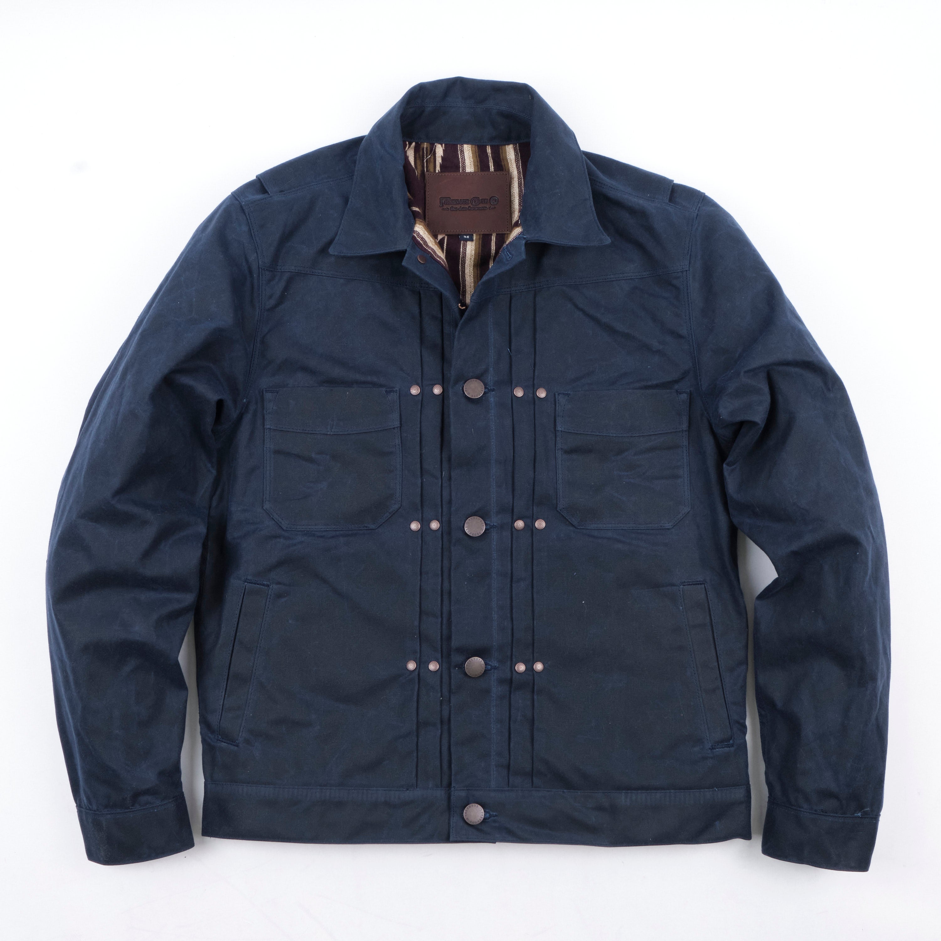 Riders Jacket Waxed Canvas | Navy