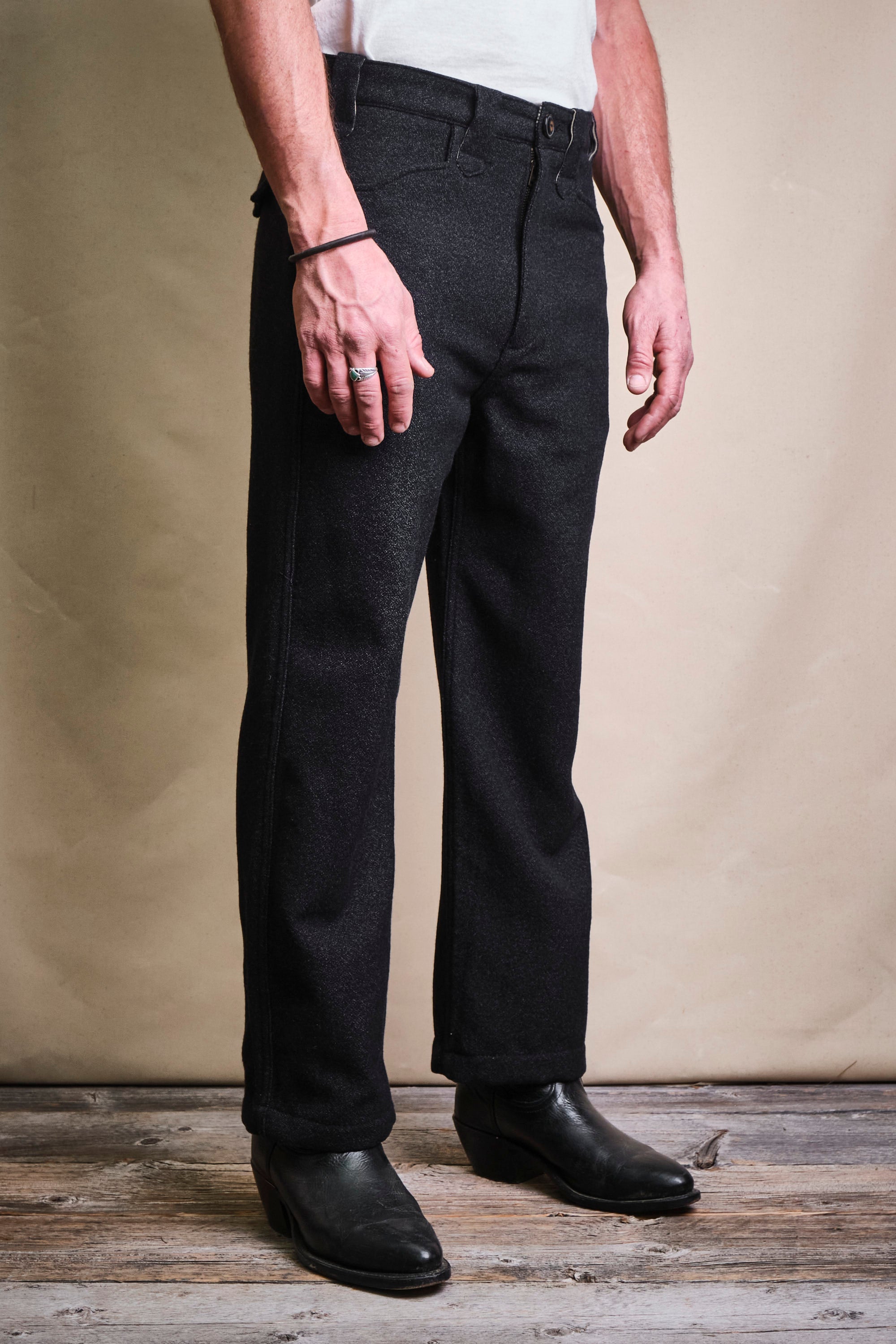 Duster Pant Black Wool