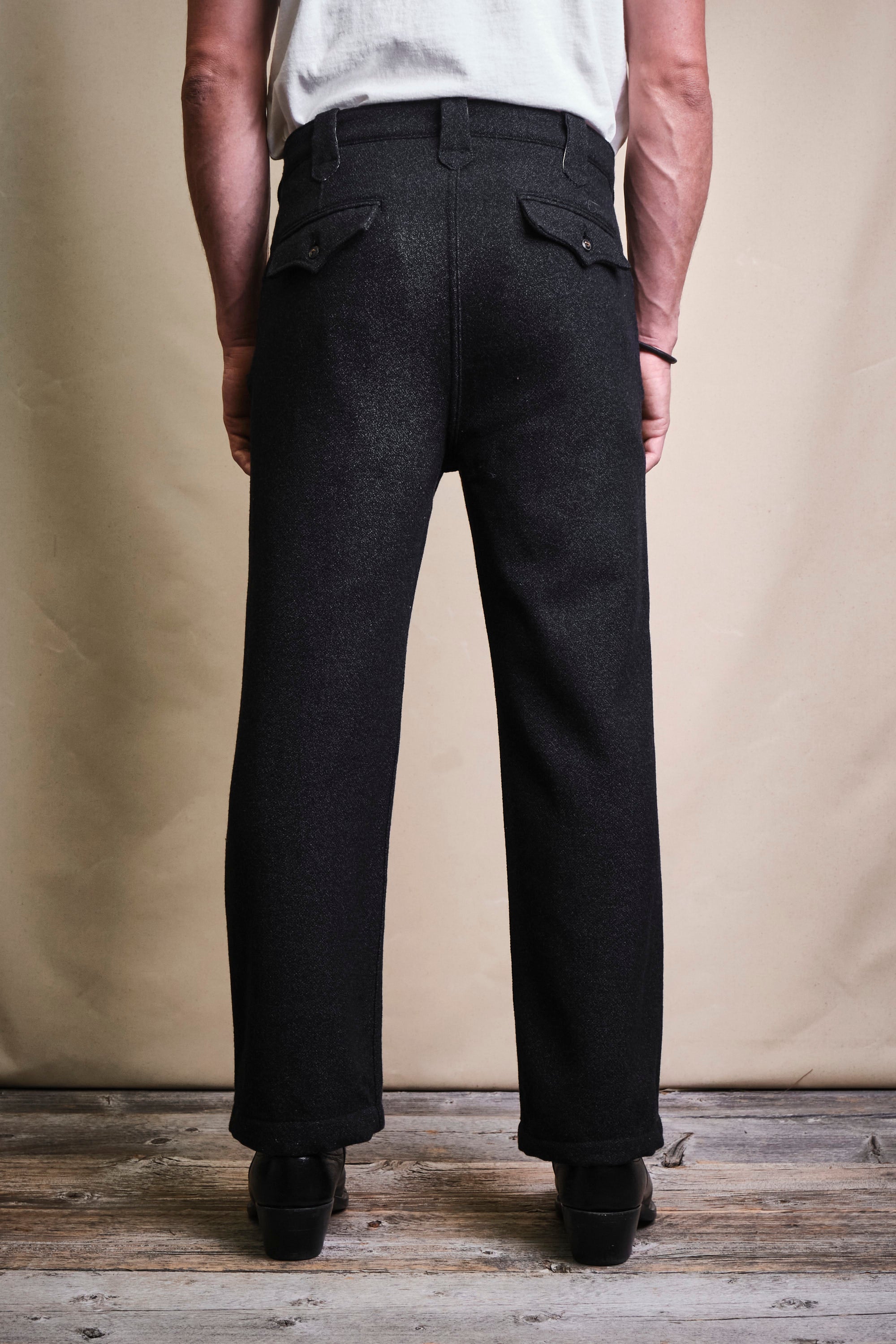 Duster Pant Black Wool