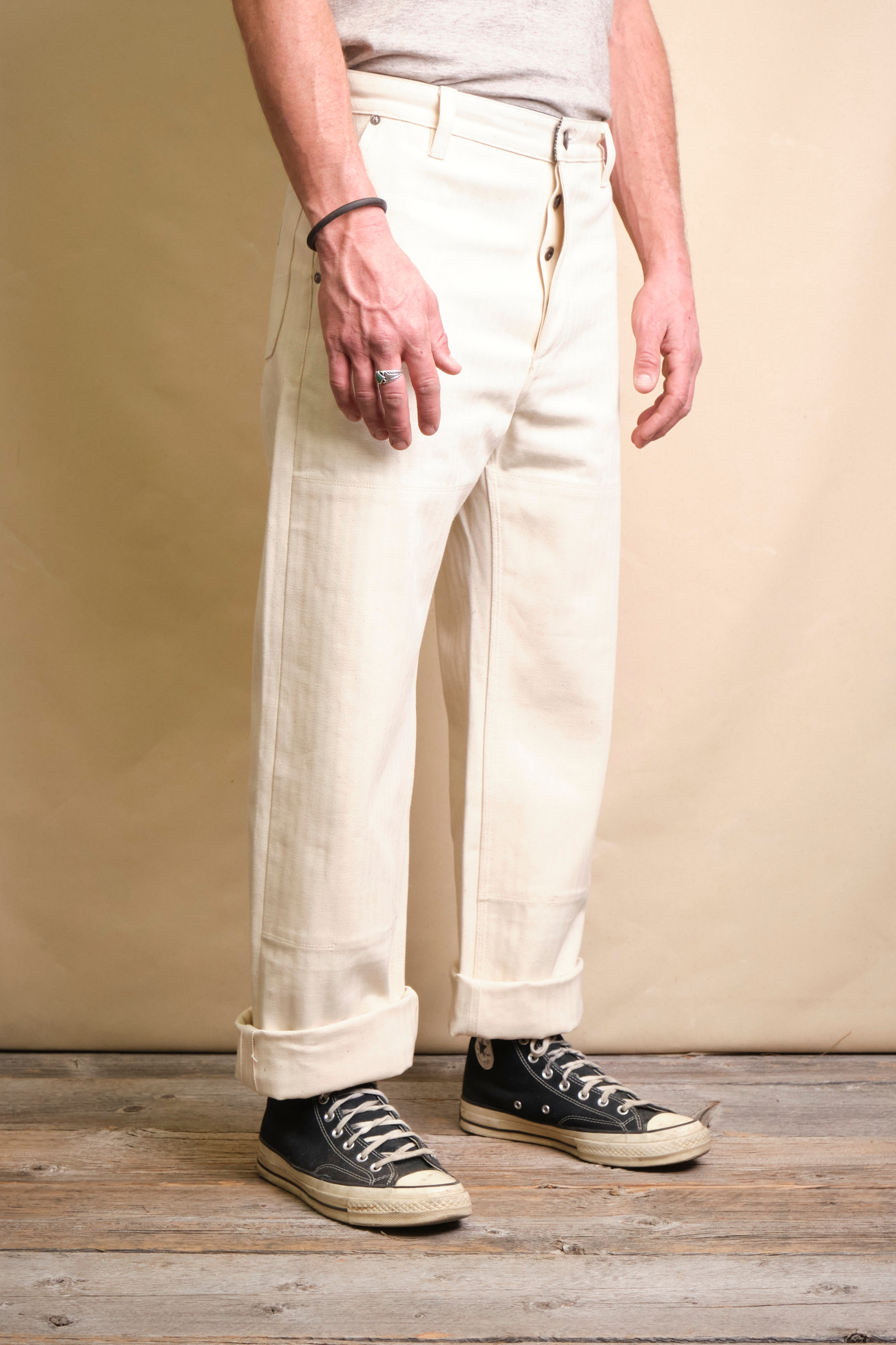 Ortega Pant 13 Ounce Natural Herringbone
