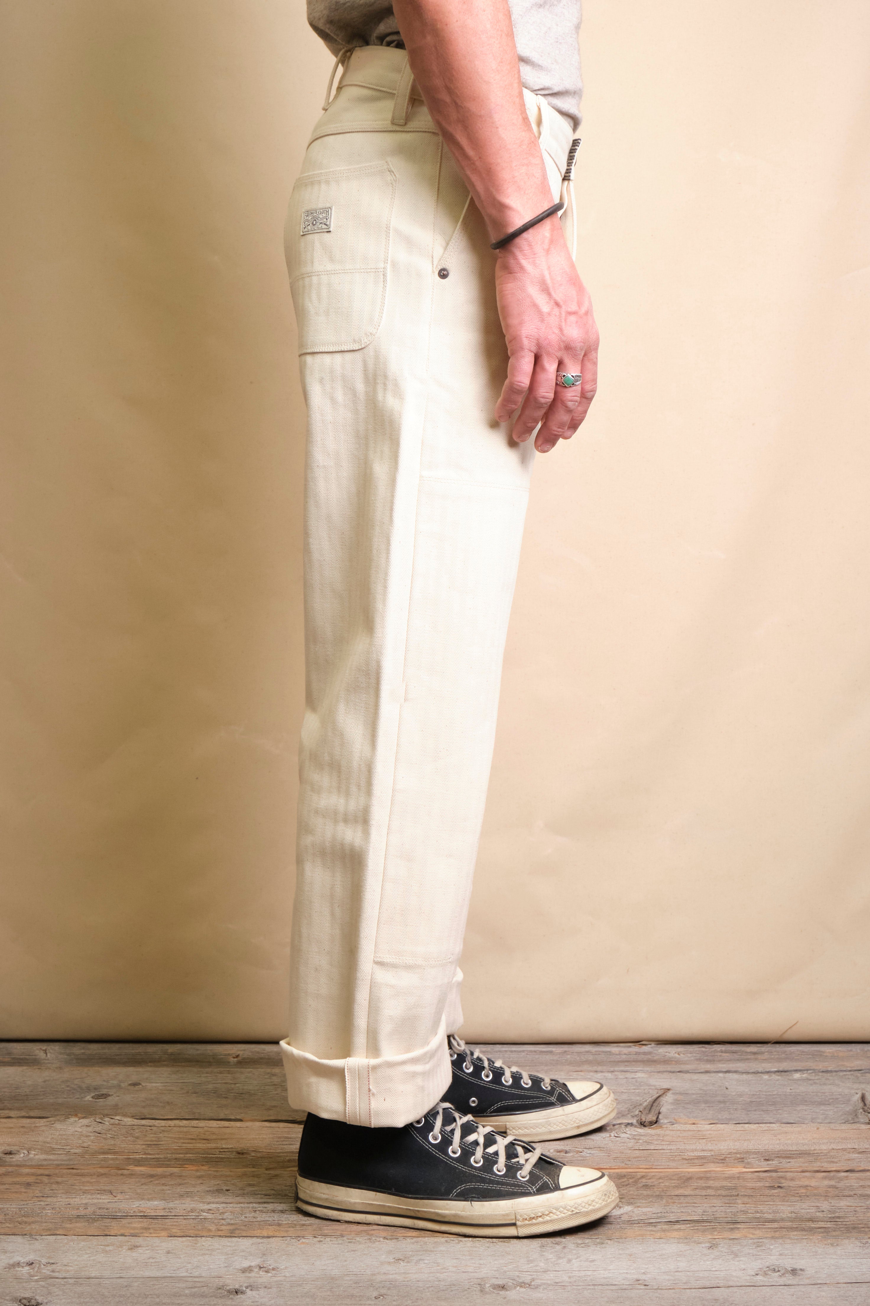 Ortega Pant 13 Ounce Natural Herringbone
