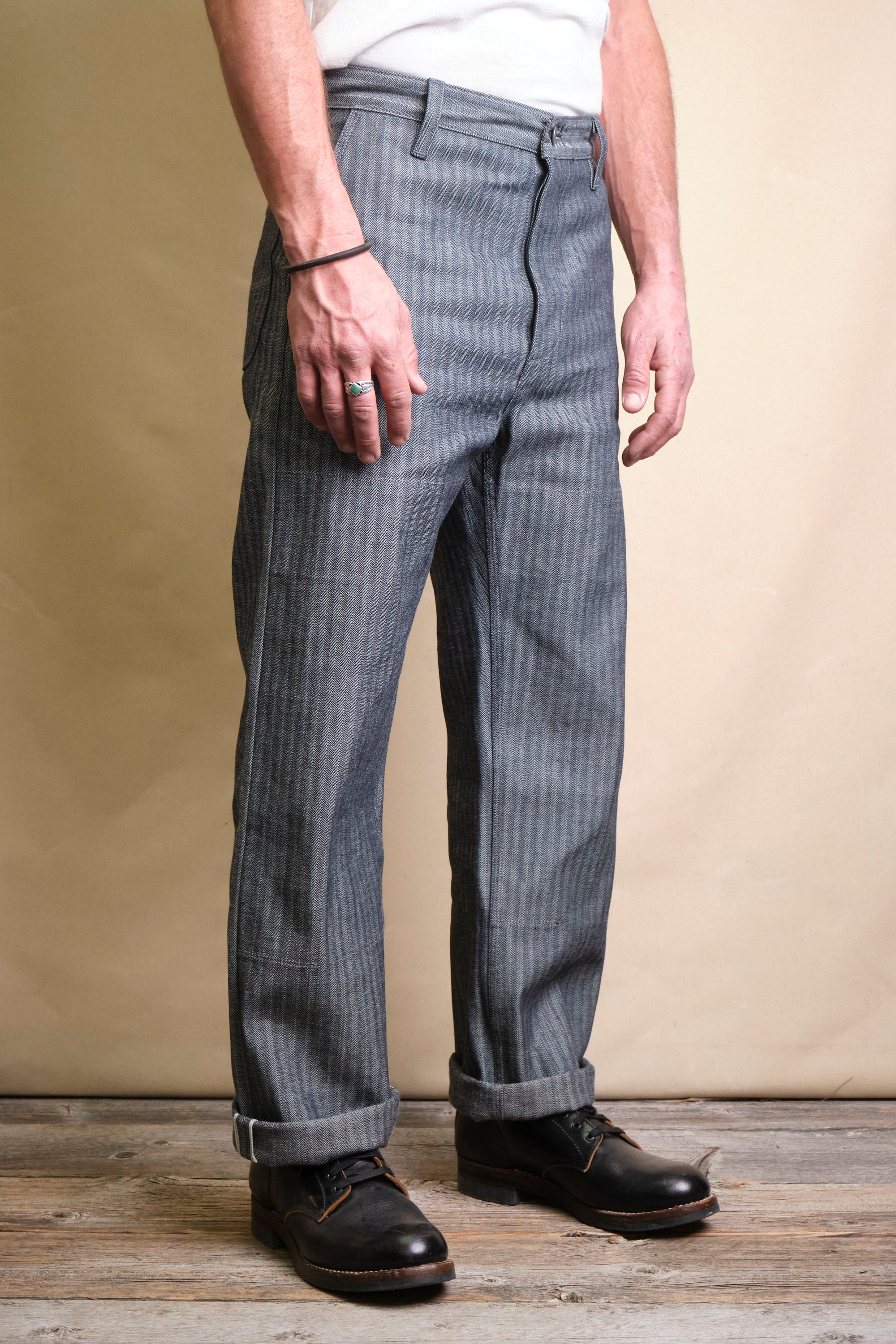 Ortega Pant 13 Ounce Grey Herringbone