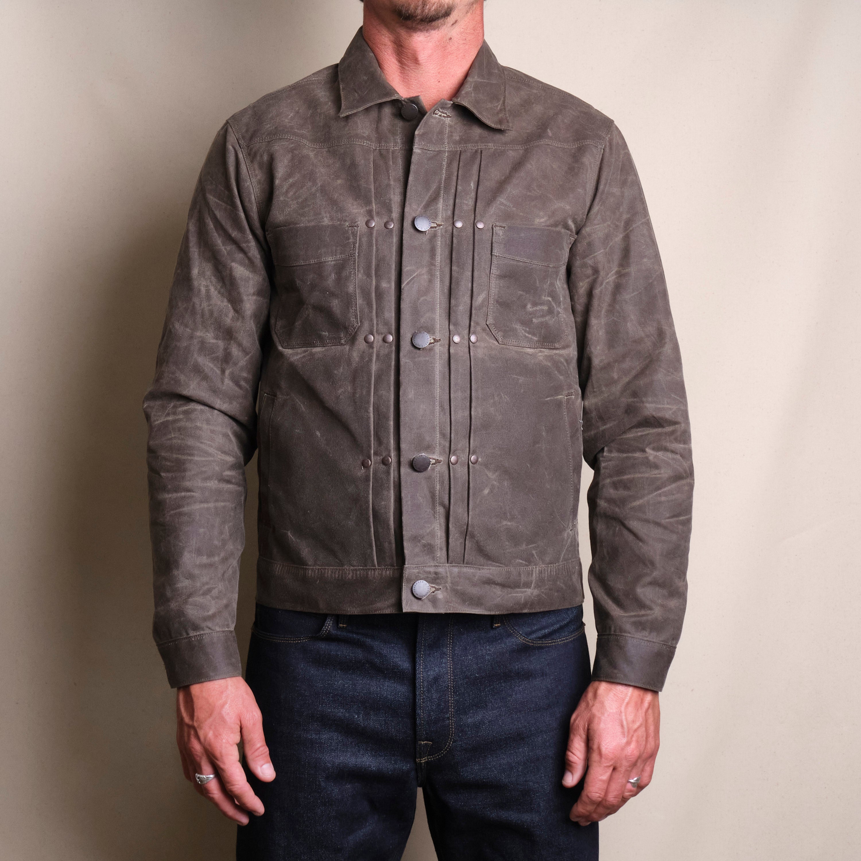 Riders Jacket Waxed Canvas <span>Oak</span>