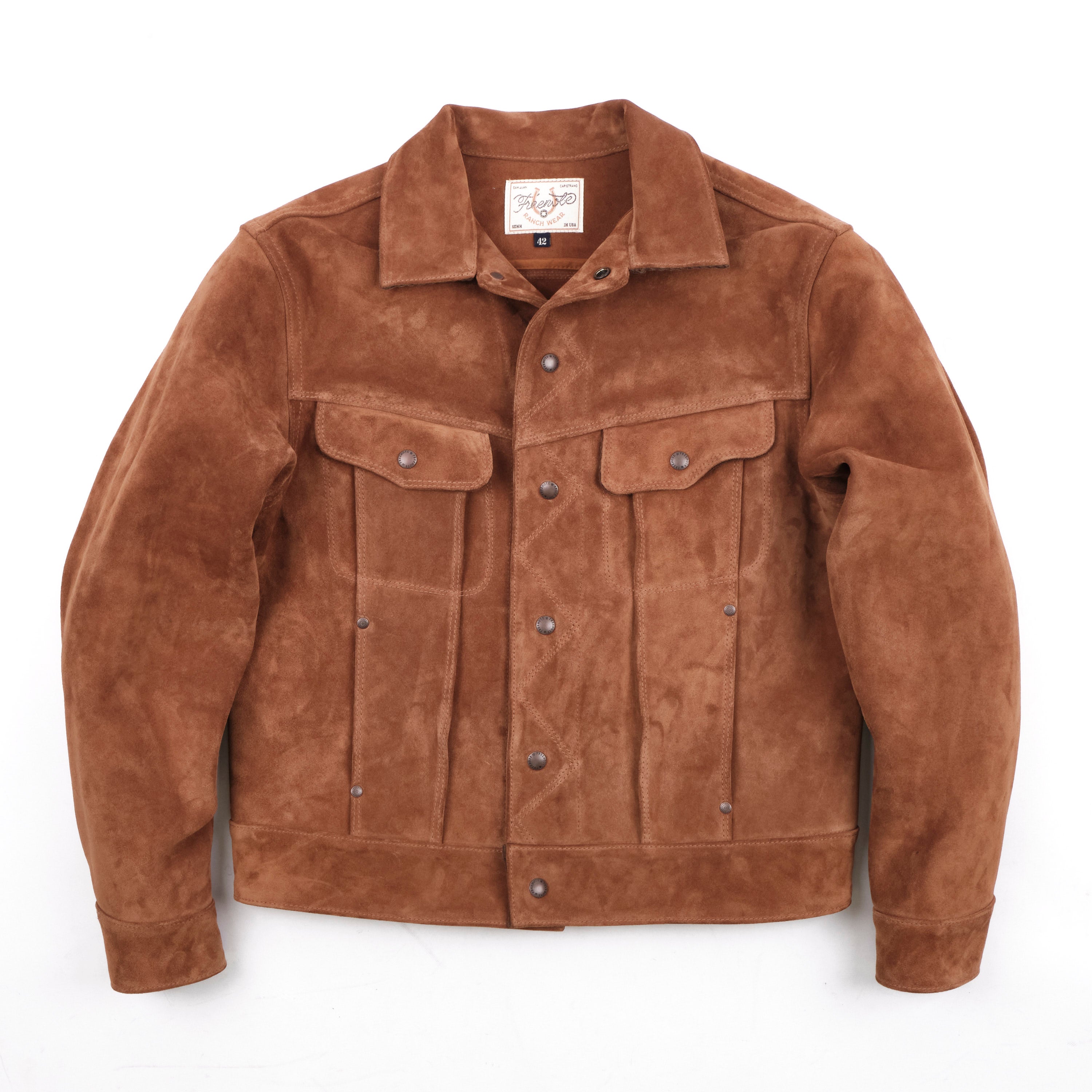 High Low 1.4mm Tobacco Suede Jacket
