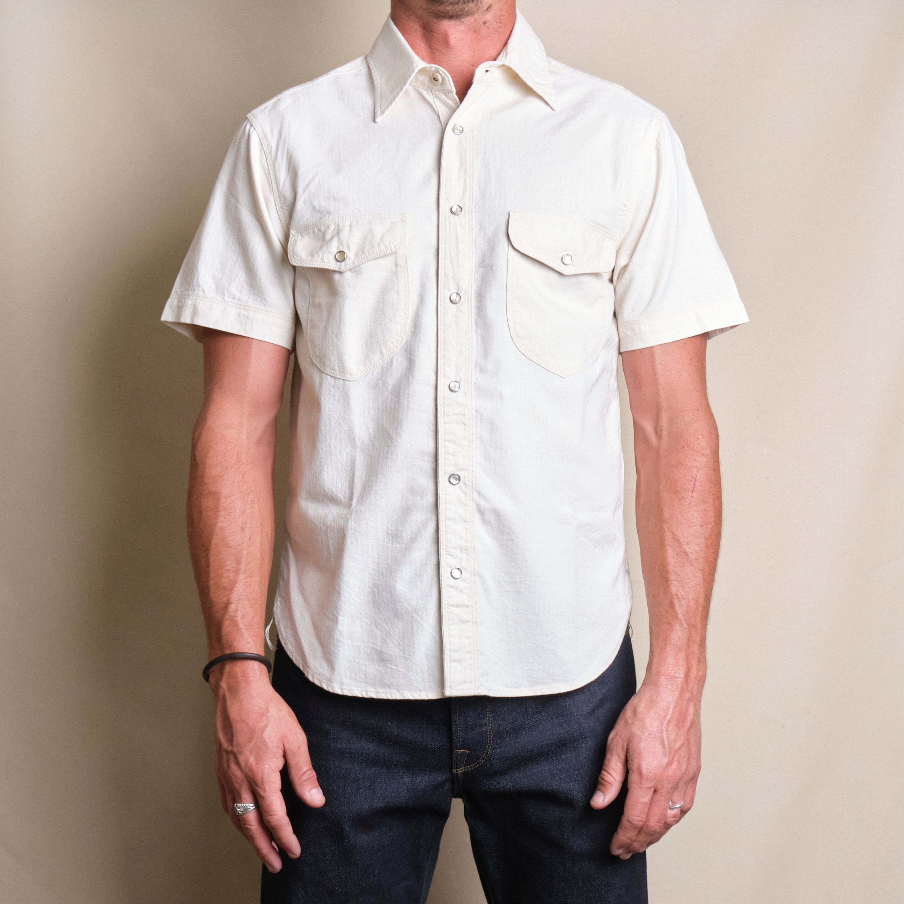 Bodie S/S Natural Herringbone