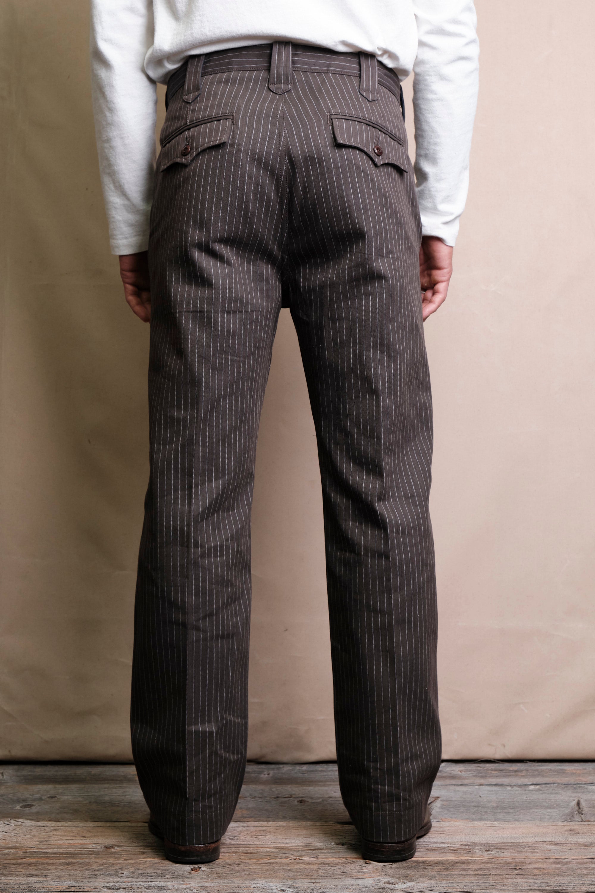 Duster Pant Brown Stripe