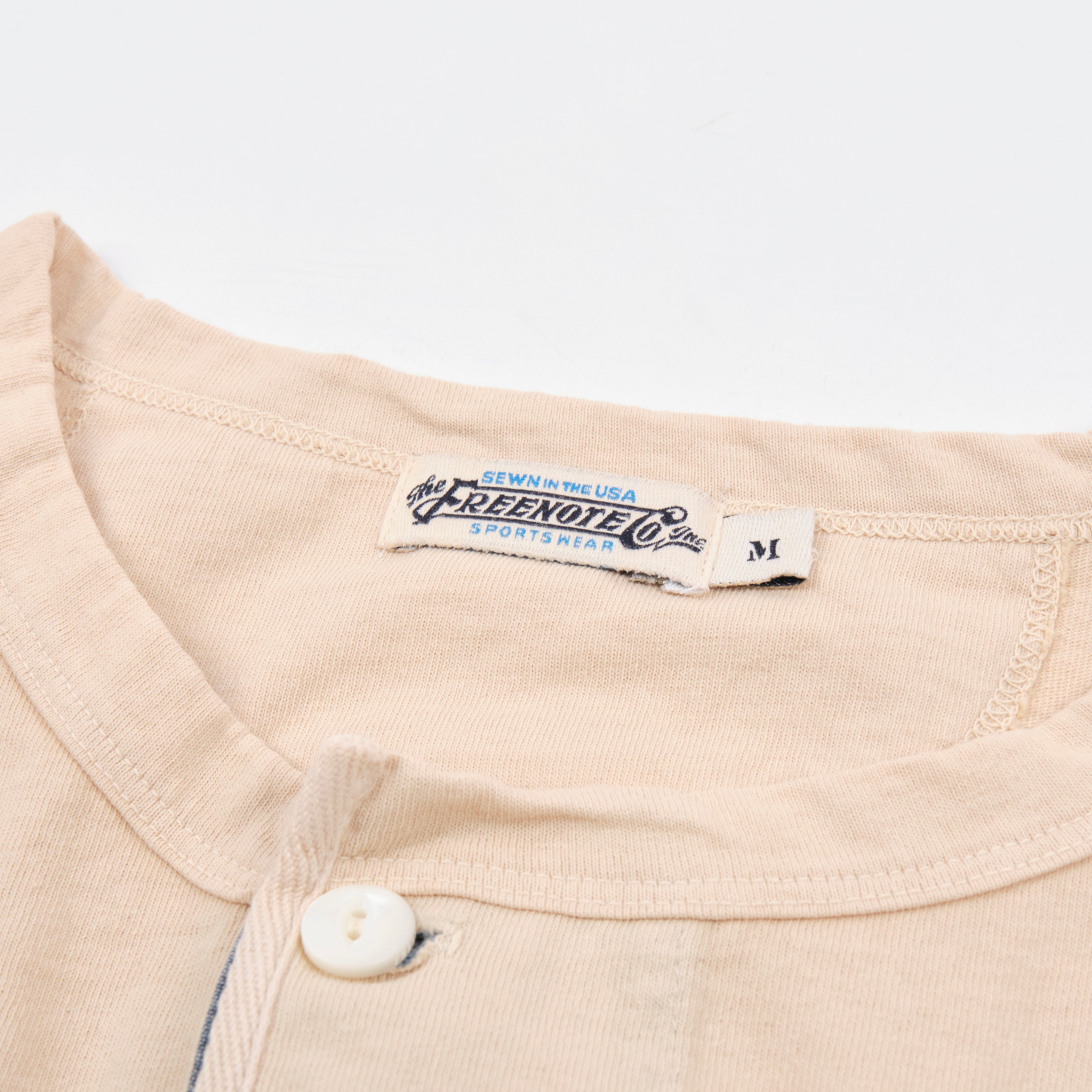 9 Ounce Henley L/S Cream