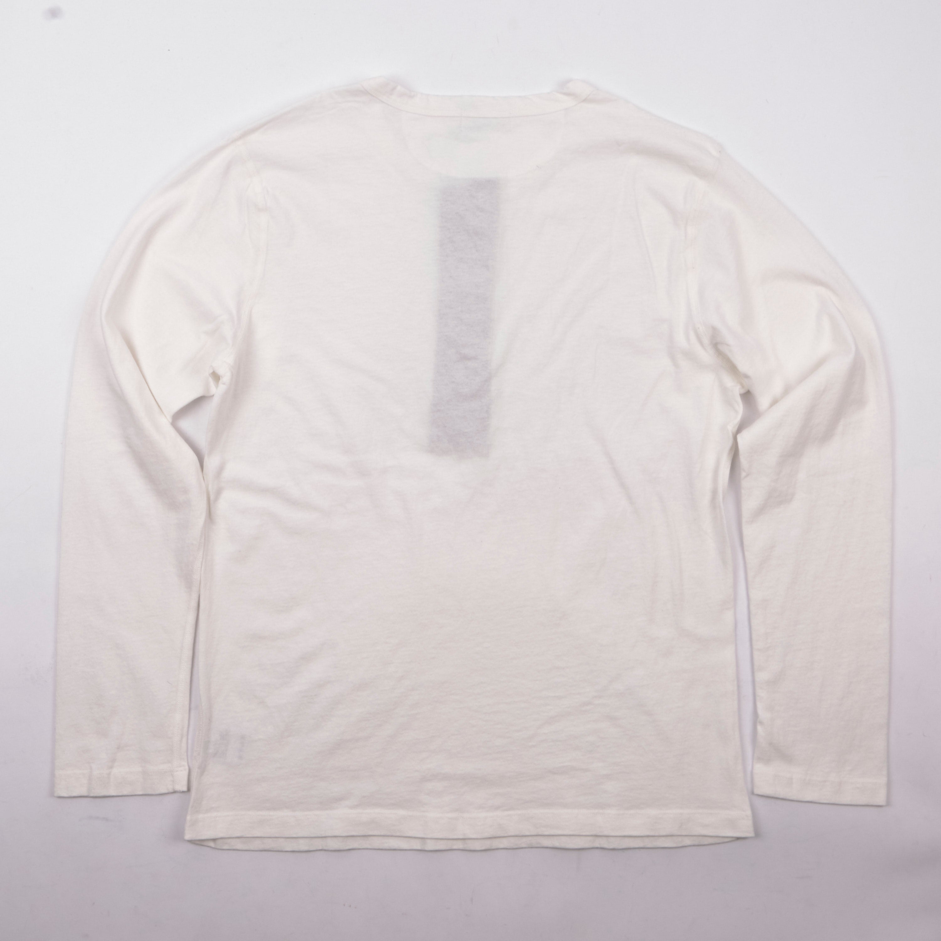 9 Ounce Henley L/S White