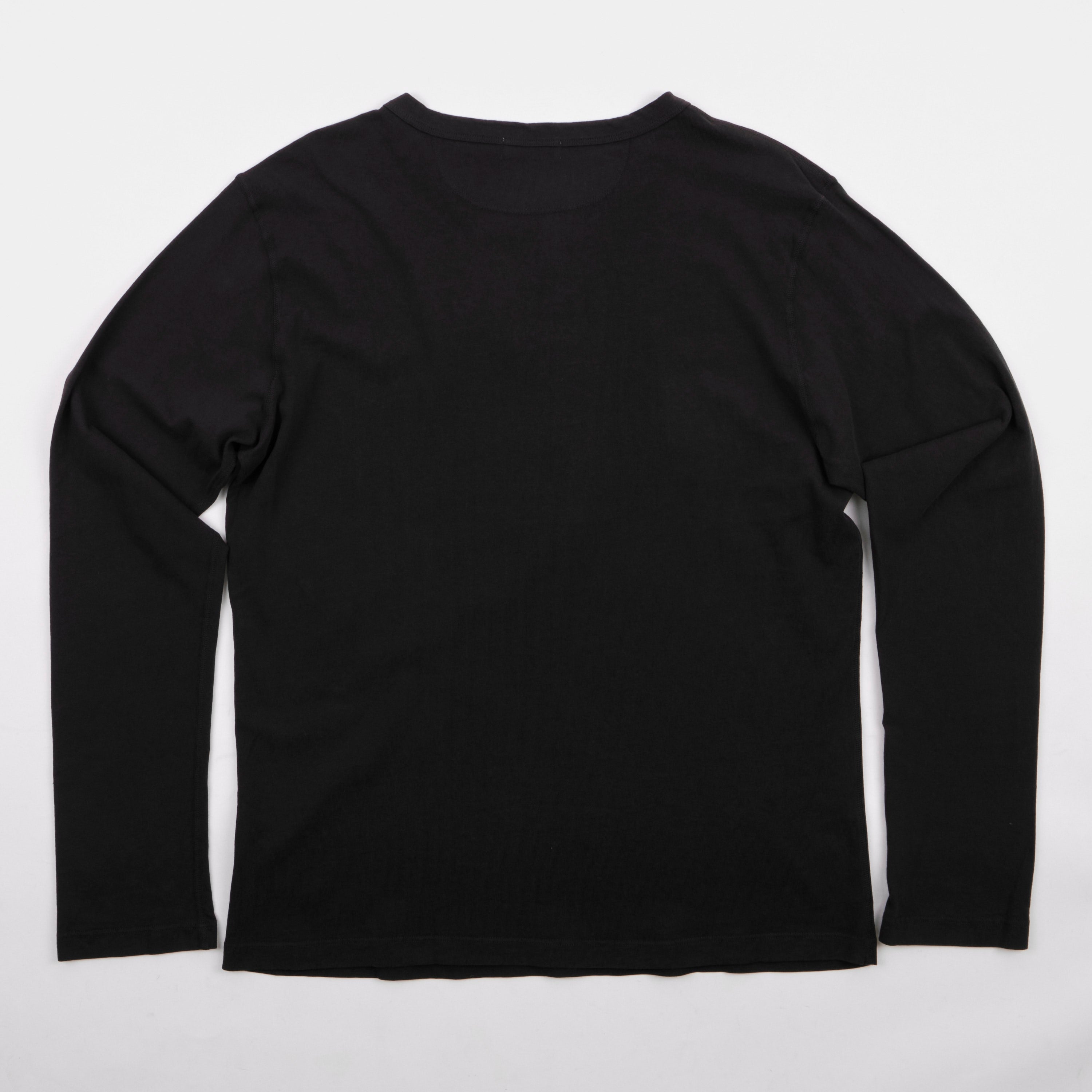 9 Ounce Henley L/S Black