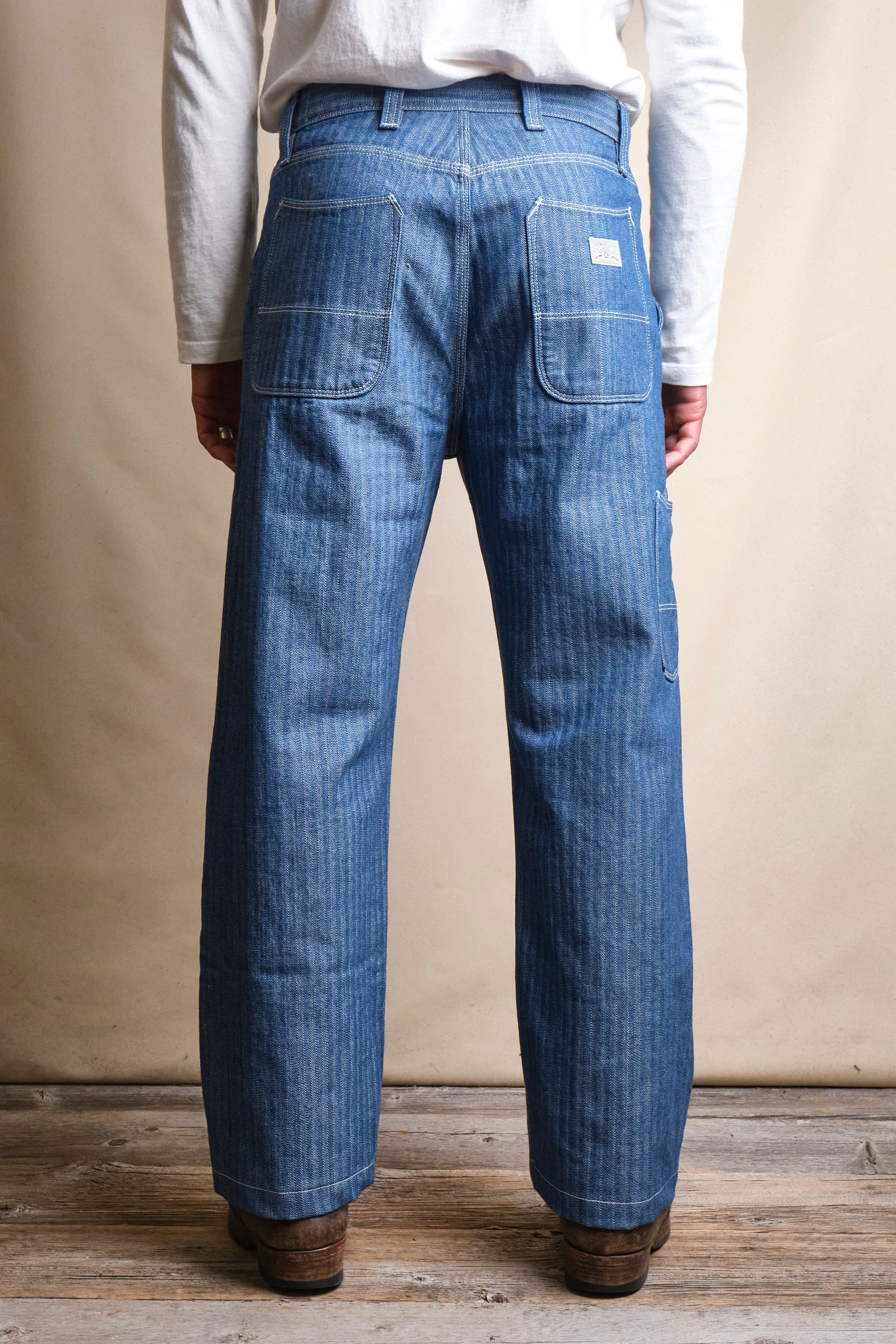 Ortega Pant | 13 Ounce Blue Herringbone