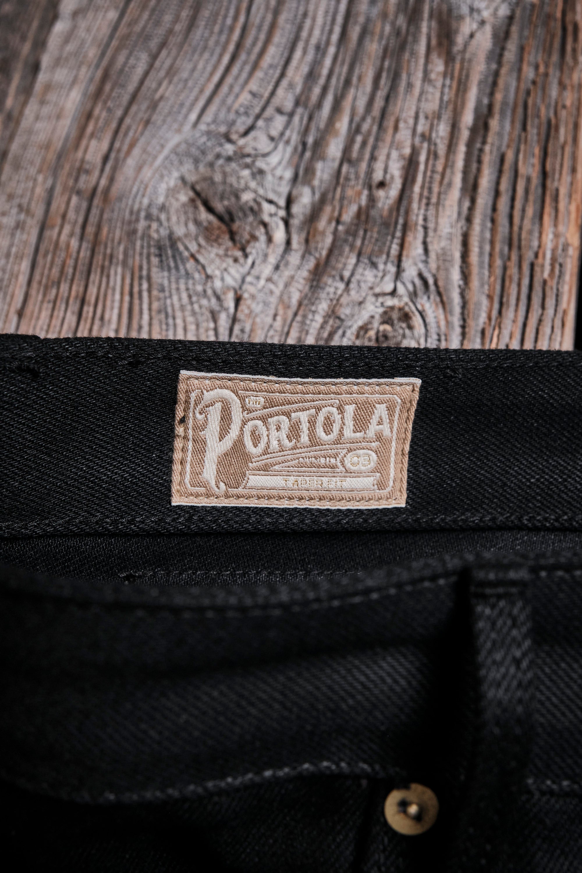 Portola Classic Taper 15.75 Ounce Black Denim