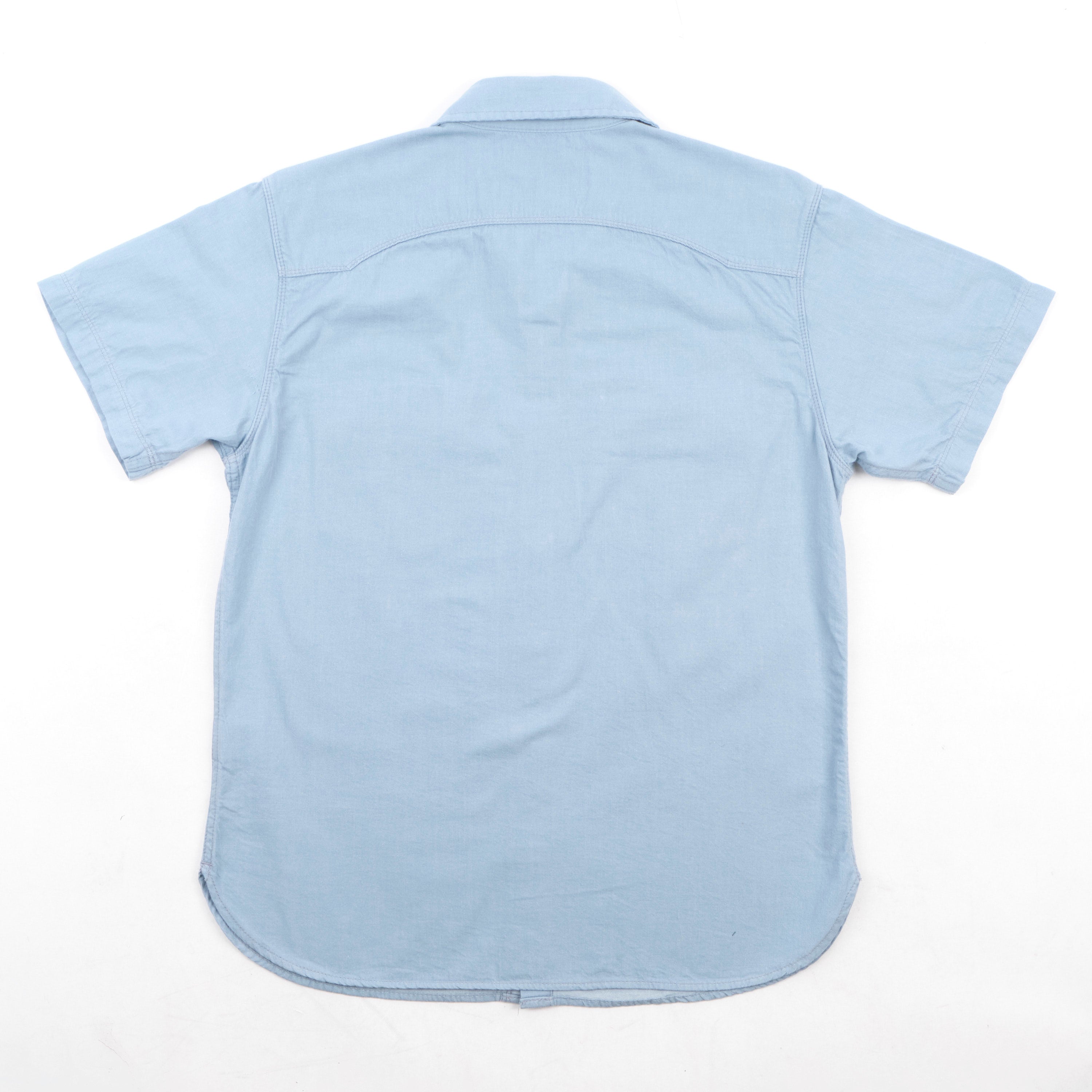 トップス sheer chambray half coat Modern Western S/S | Clear Blue Chambray