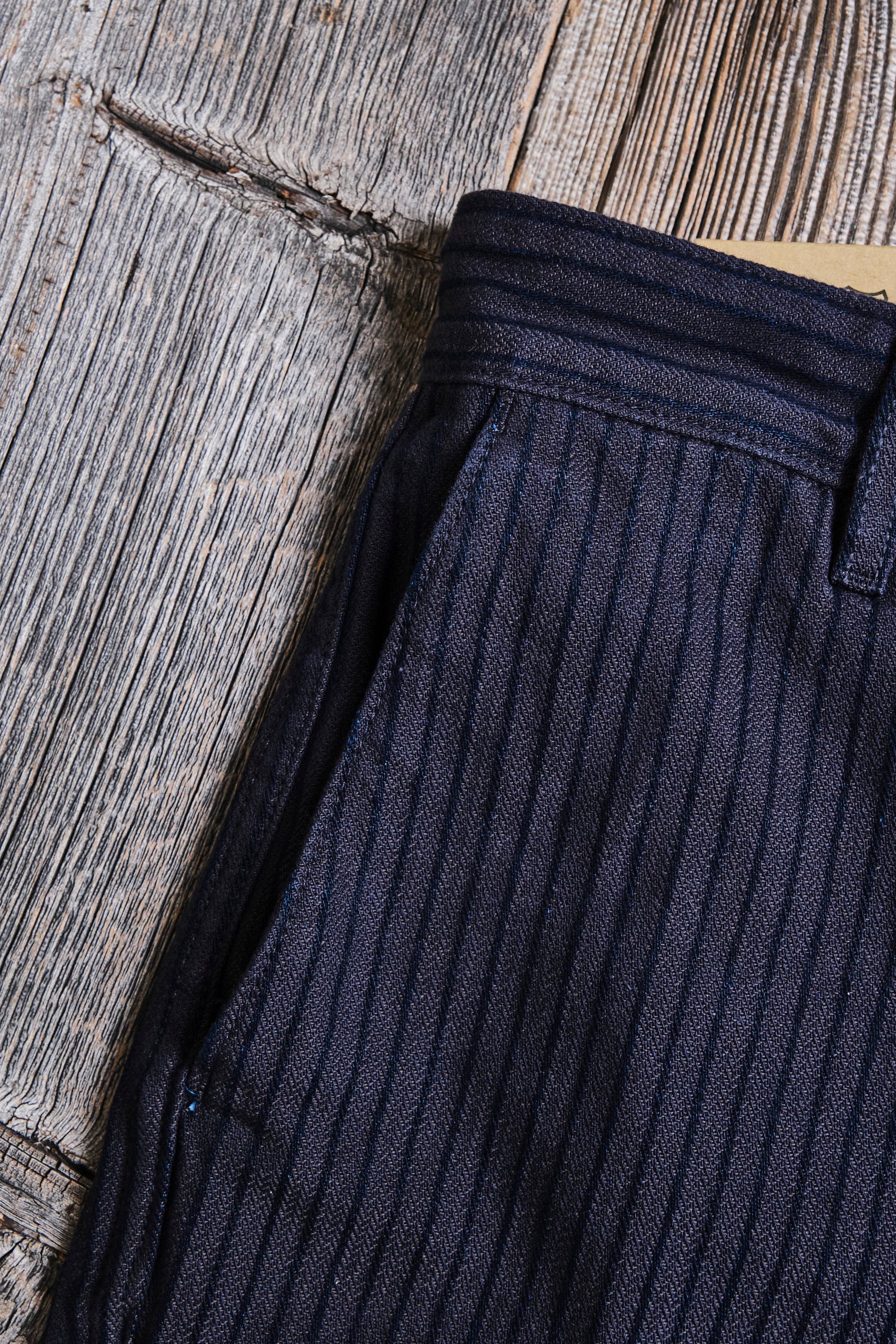 Western Pant Indigo Herringbone Dobby