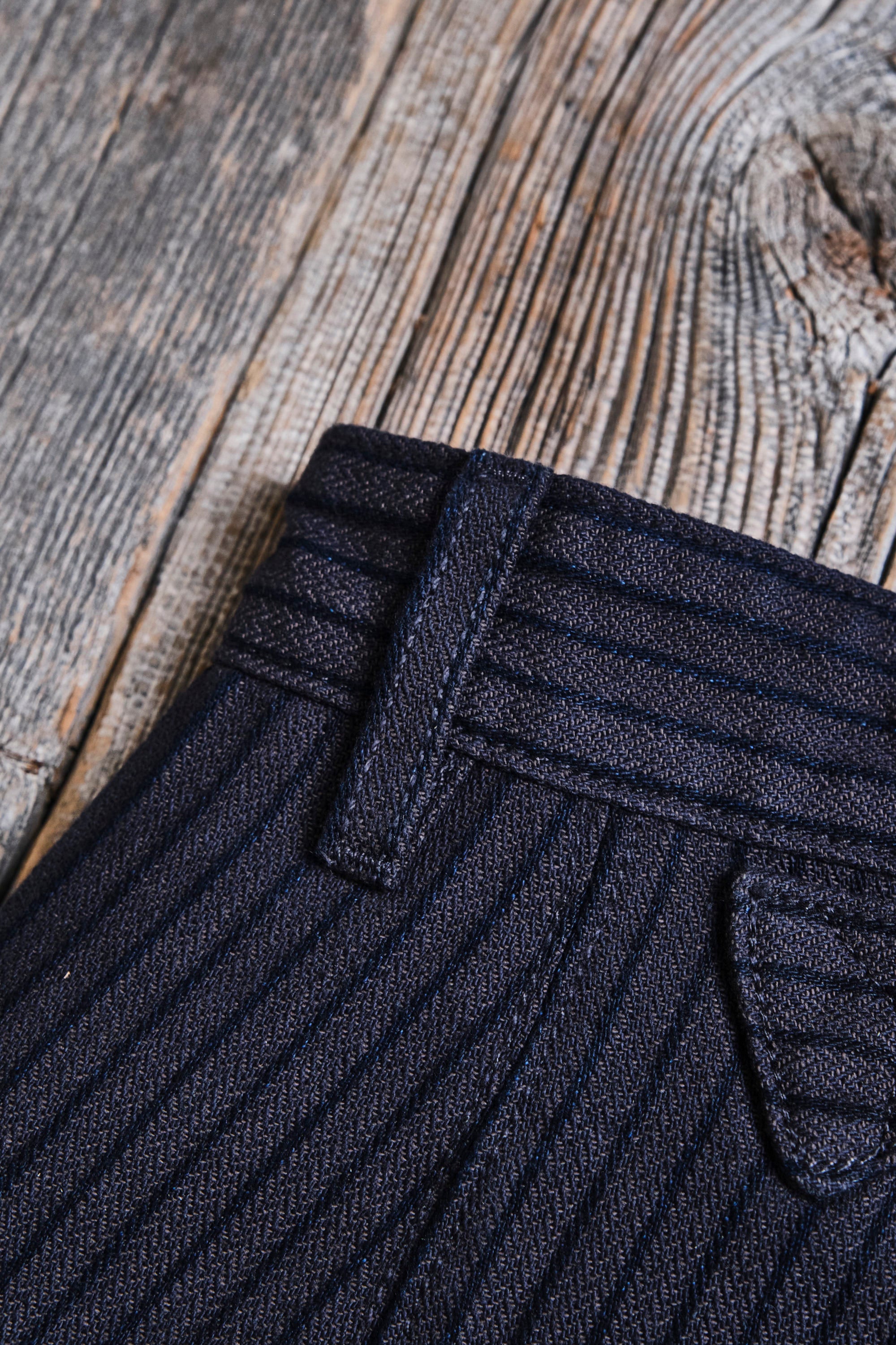 Western Pant Indigo Herringbone Dobby