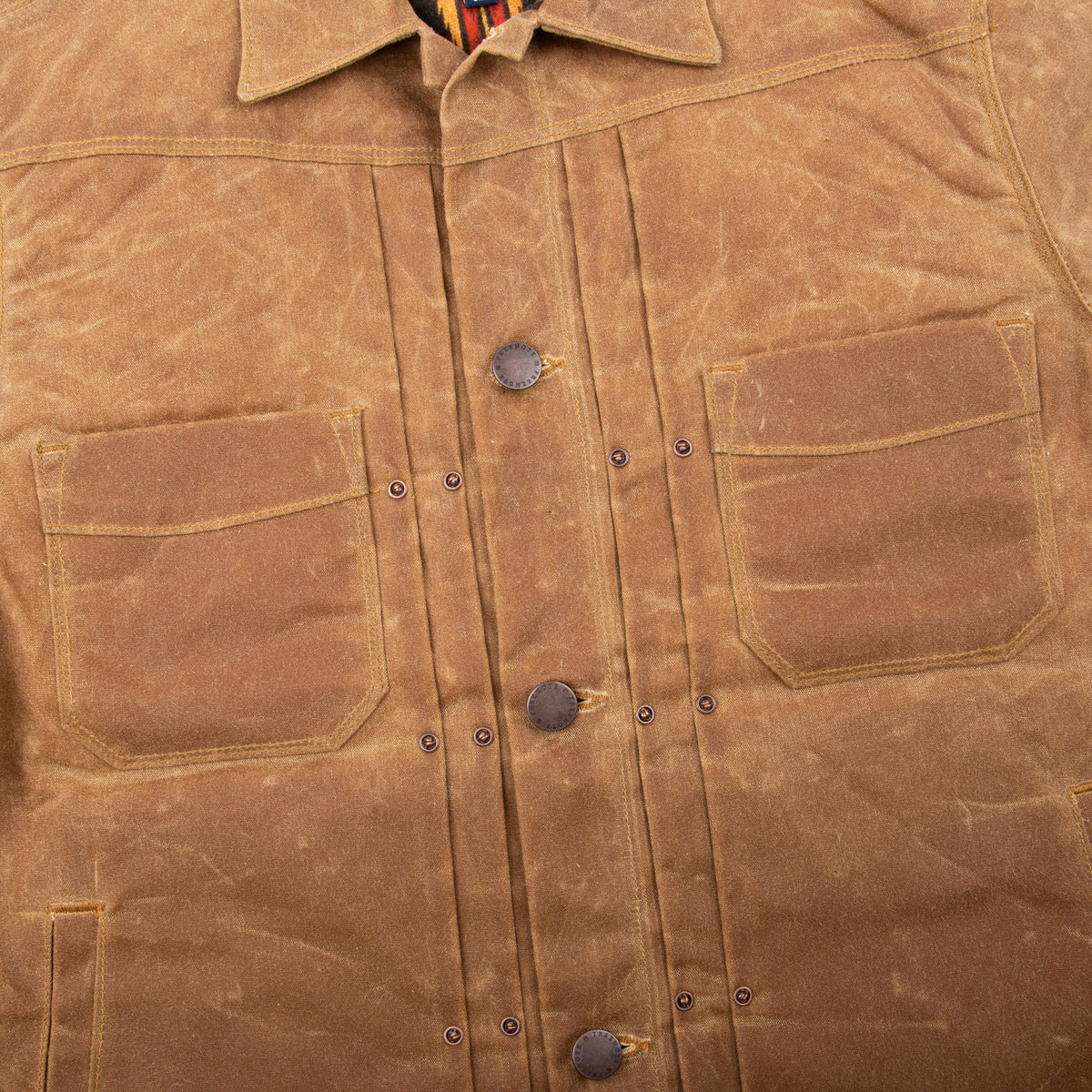 Rust Color Rough Out Jacket Riders Jacket Waxed Canvas | Rust