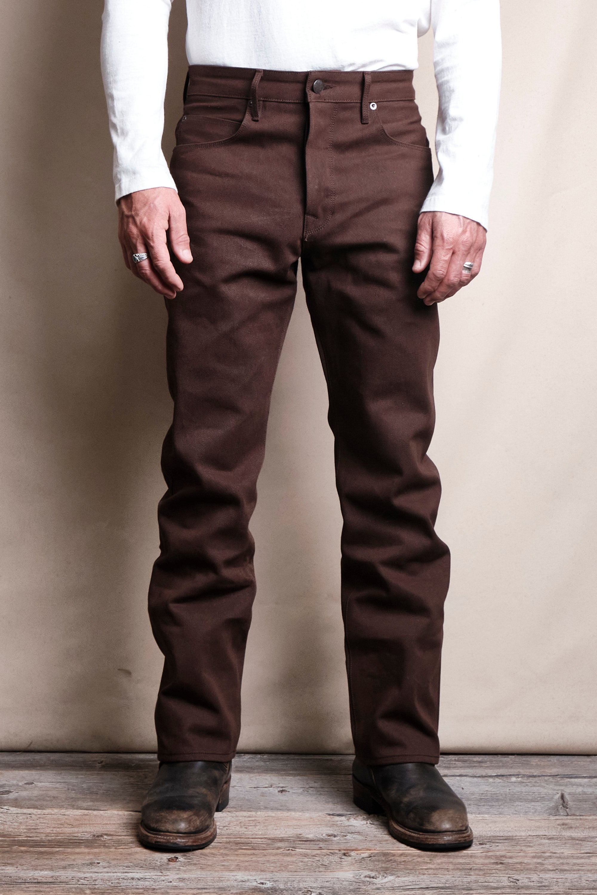 Belford Straight 15 ounce Dark Brown Denim
