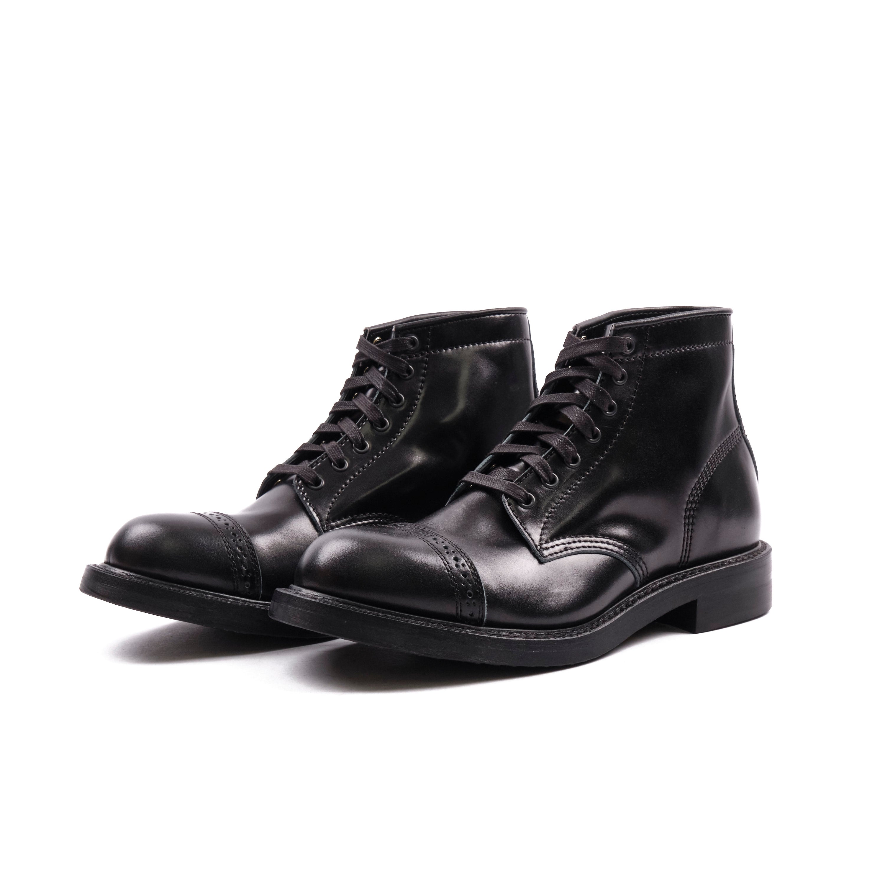 John Lofgren Combat Boots - Shinki Black Shell Cordovan - Black Ops