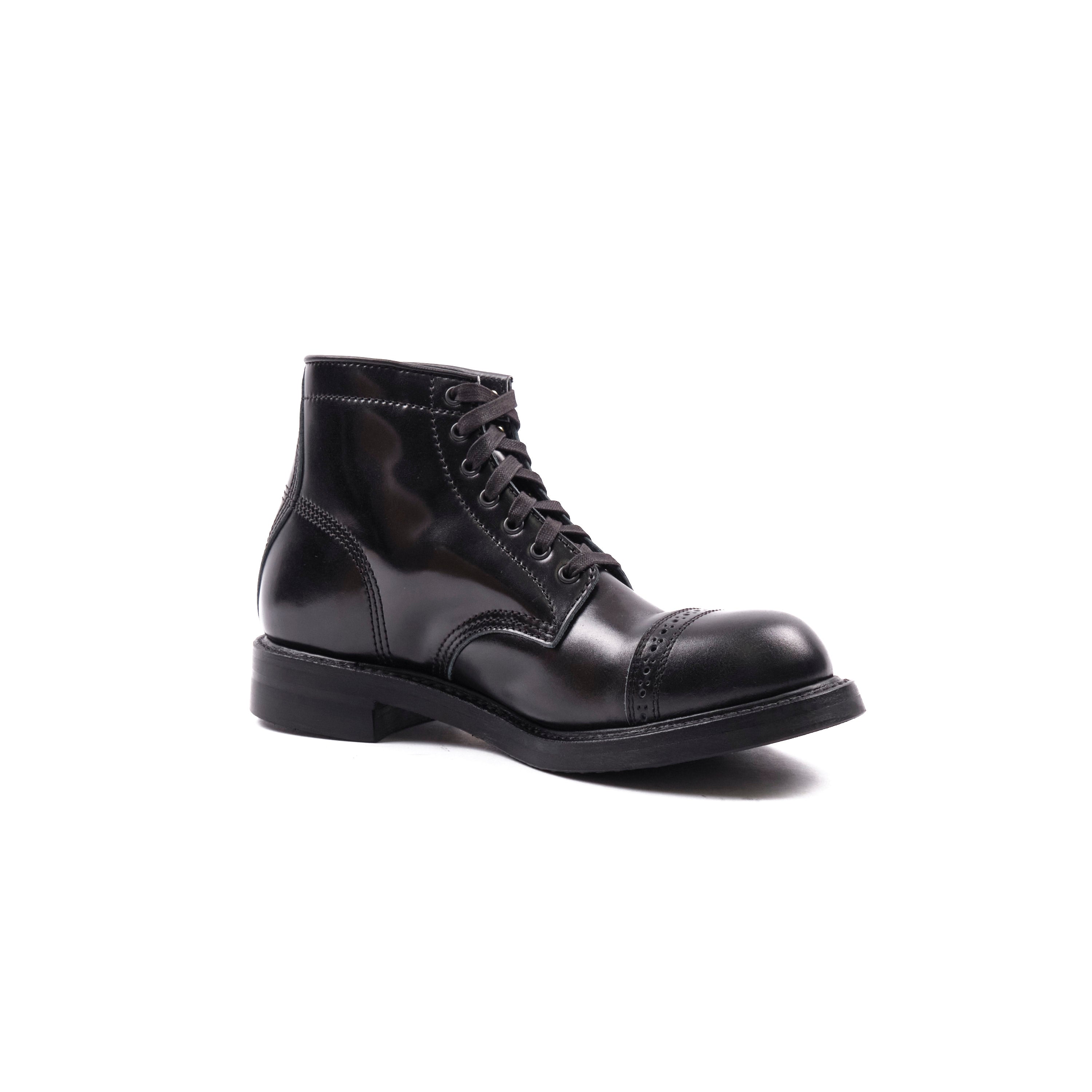 John Lofgren Combat Boots - Shinki Black Shell Cordovan - Black Ops