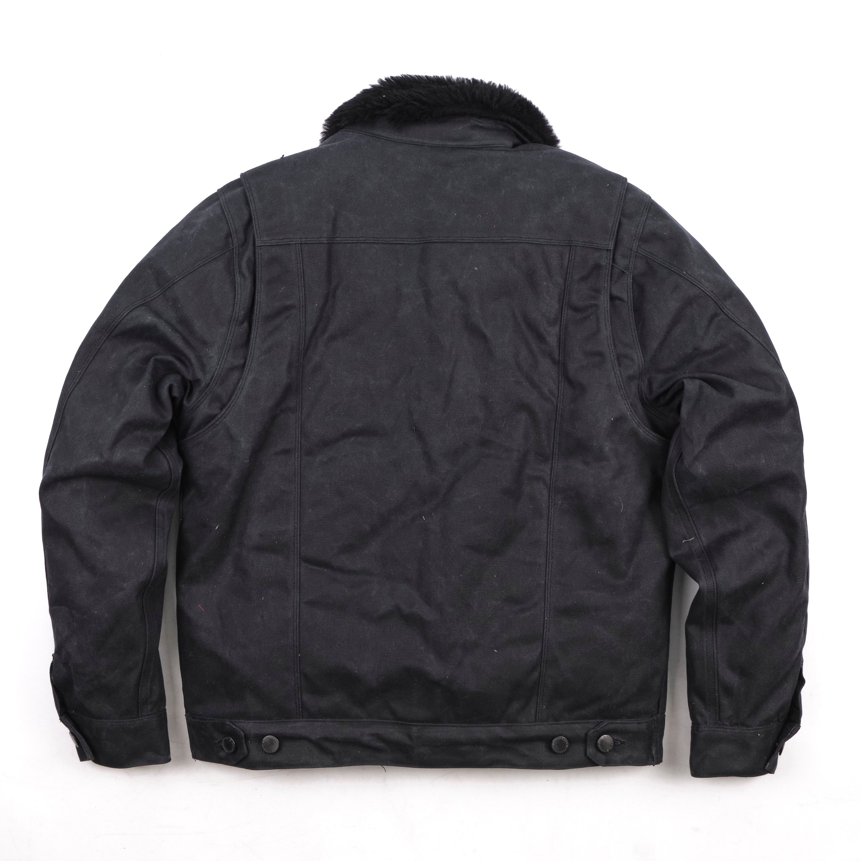 RJ-2 | Waxed Canvas 20 Ounce Black Shearling