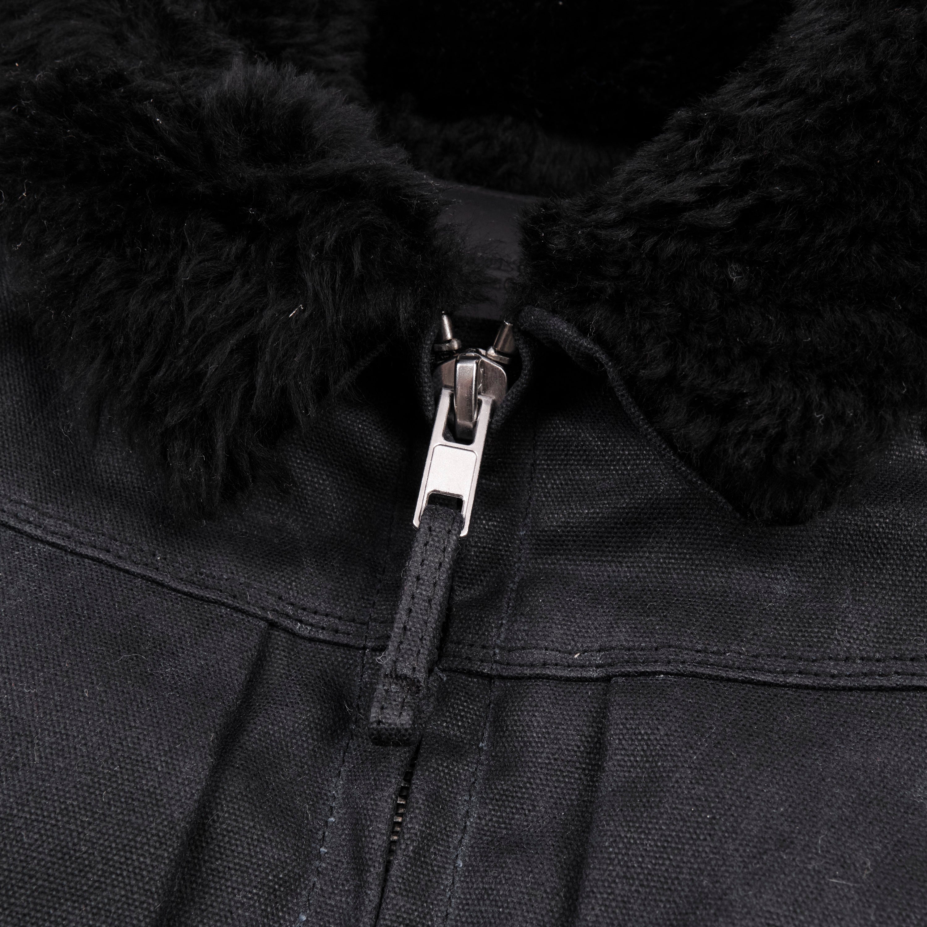 RJ-2 Waxed Canvas 20 Ounce Black Shearling