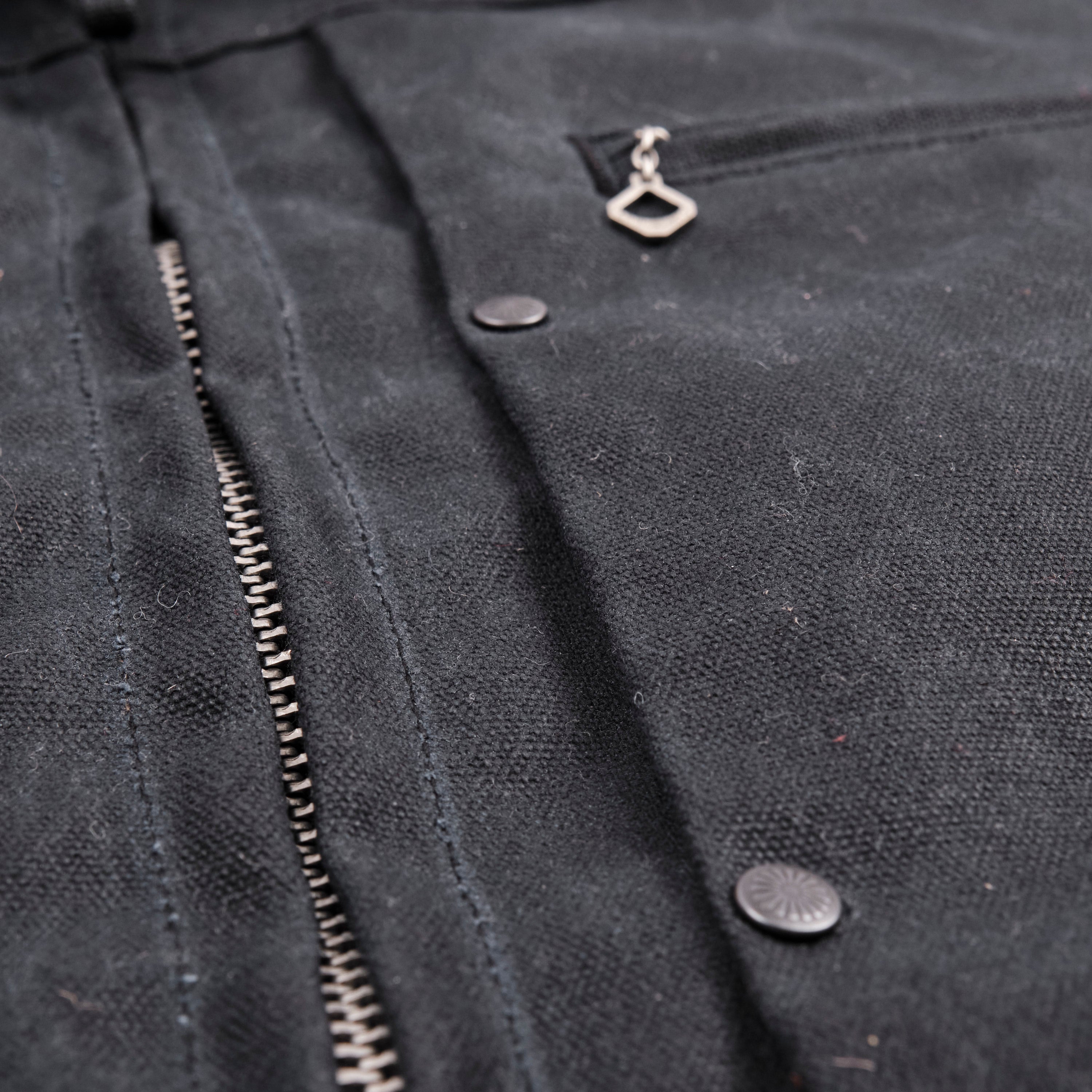 RJ-2 Waxed Canvas 20 Ounce Black Shearling