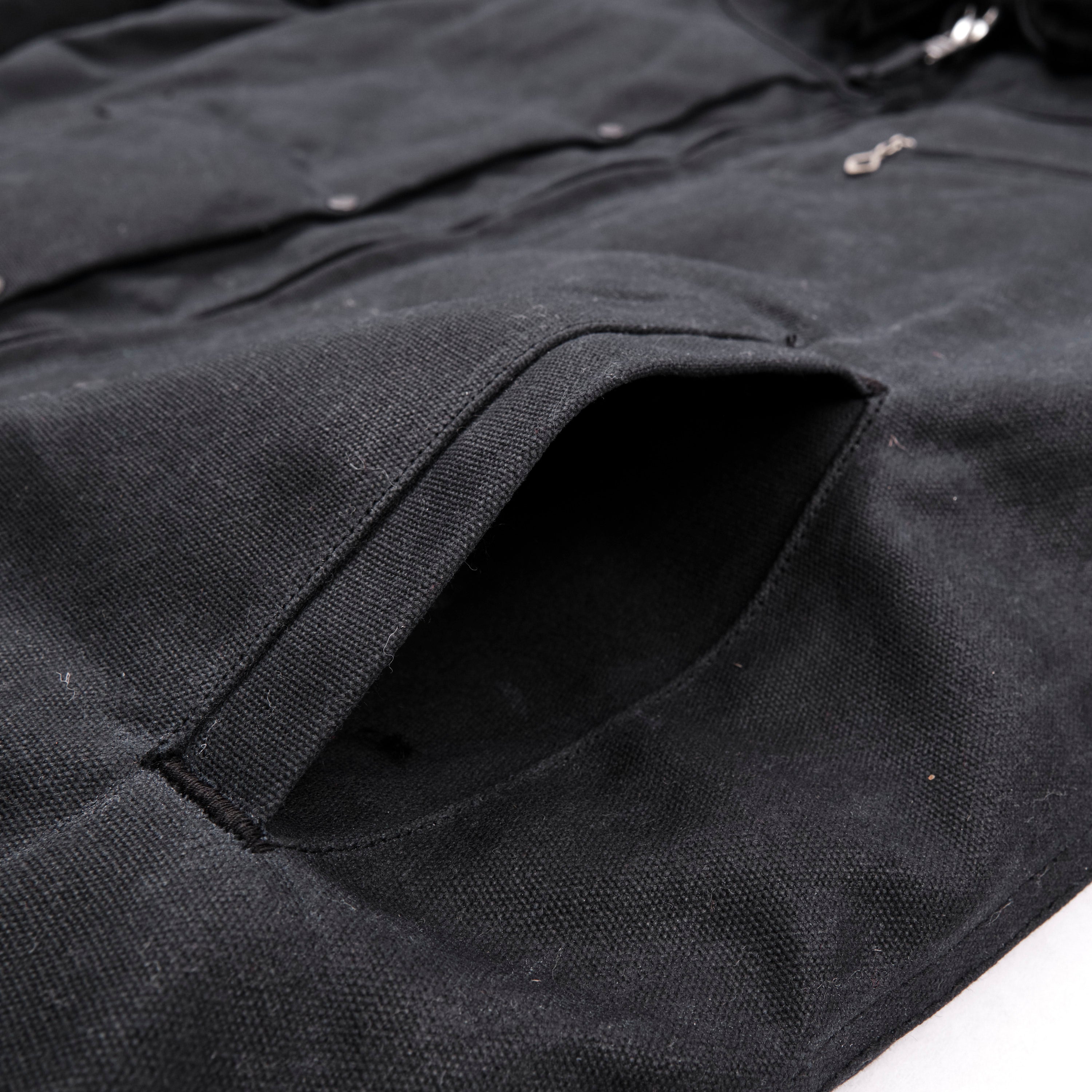 RJ-2 Waxed Canvas 20 Ounce Black Shearling