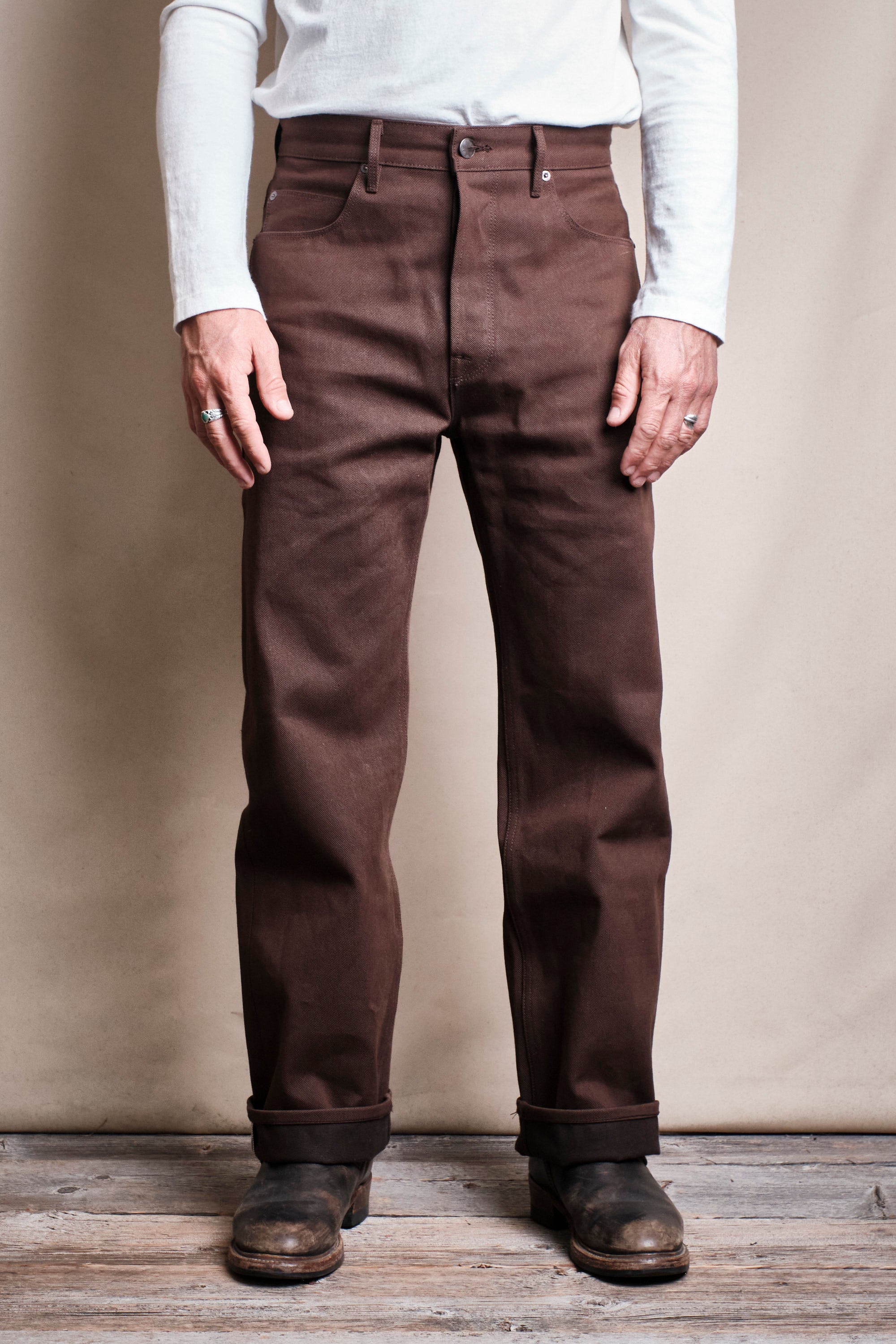 Modesto 15 Ounce Dark Brown Denim