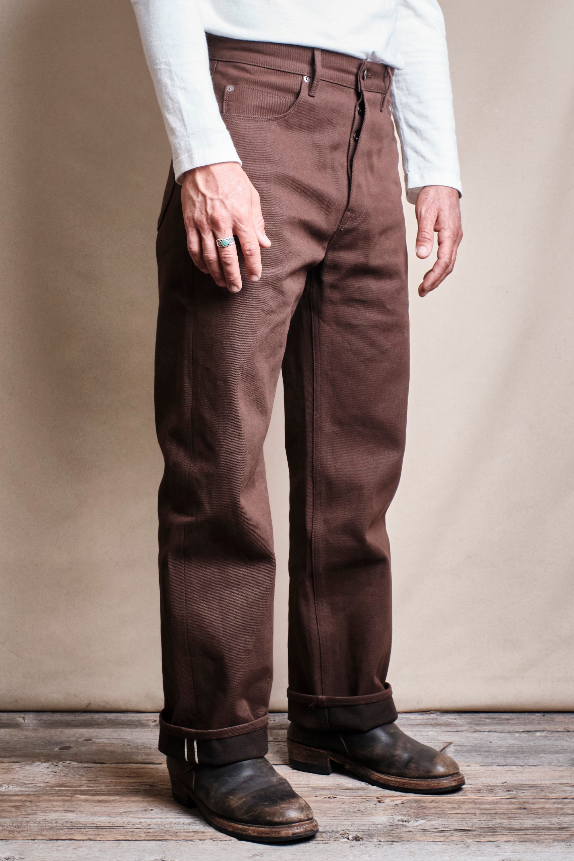 Modesto 15 Ounce Dark Brown Denim