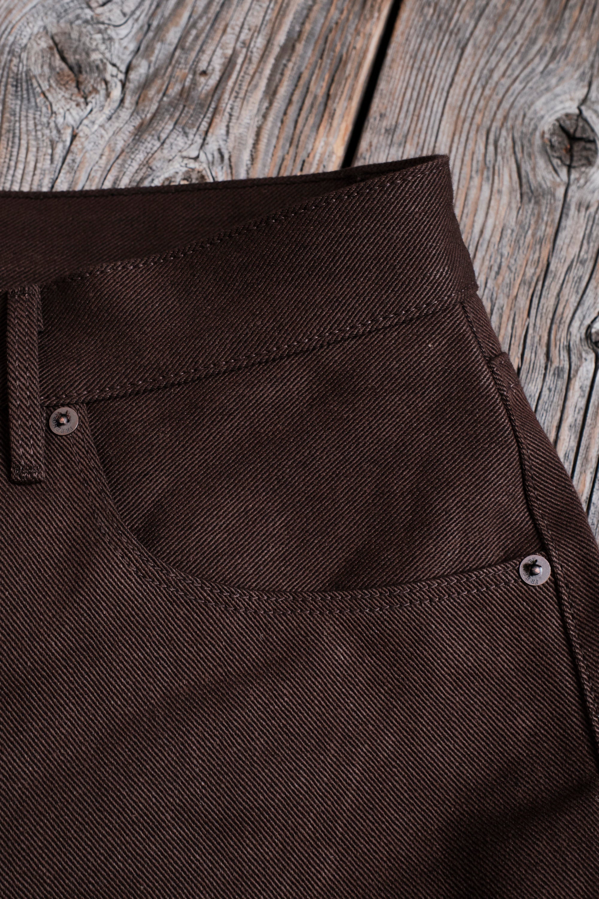 Modesto 15 Ounce Dark Brown Denim