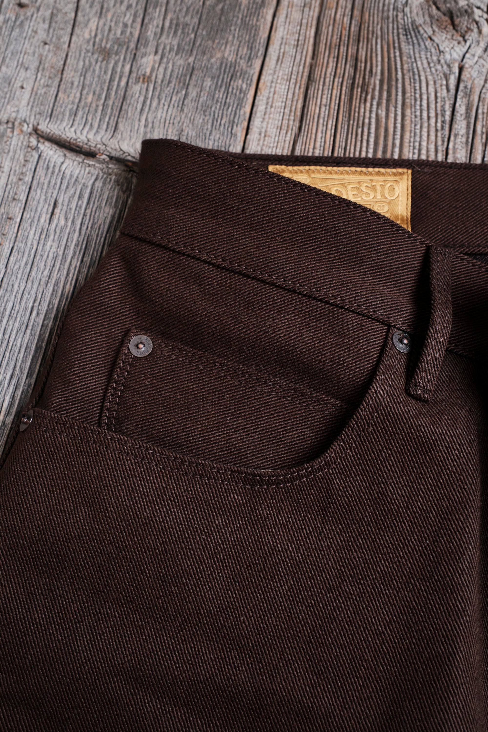 Modesto 15 Ounce Dark Brown Denim