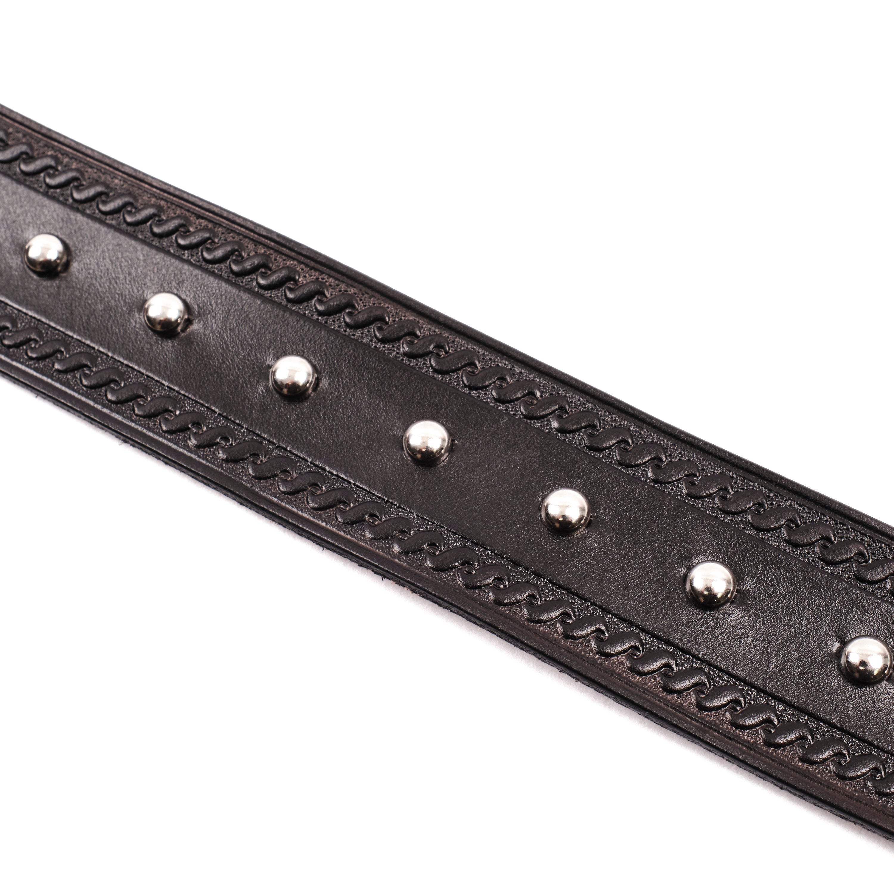 Codina Leather - Serpetine Spotted Garrison Belt Black