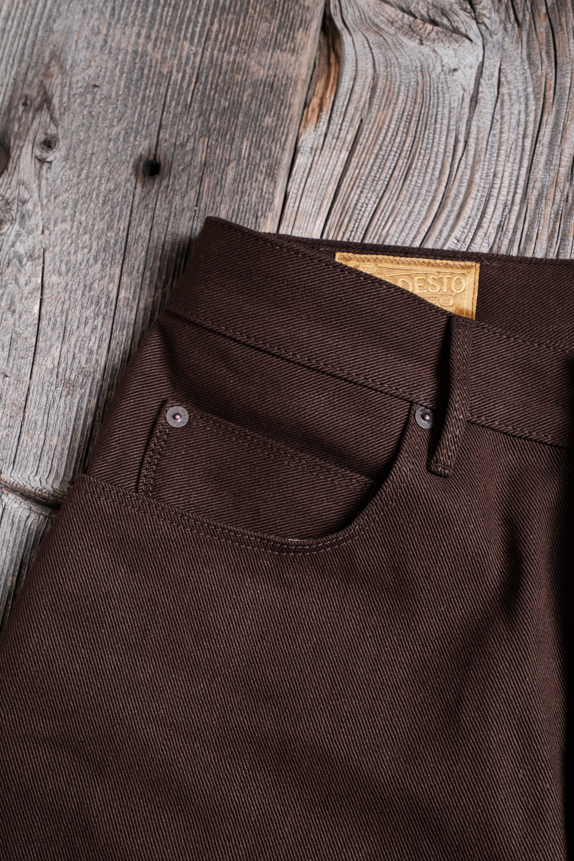 Modesto 15 Ounce Dark Brown Denim