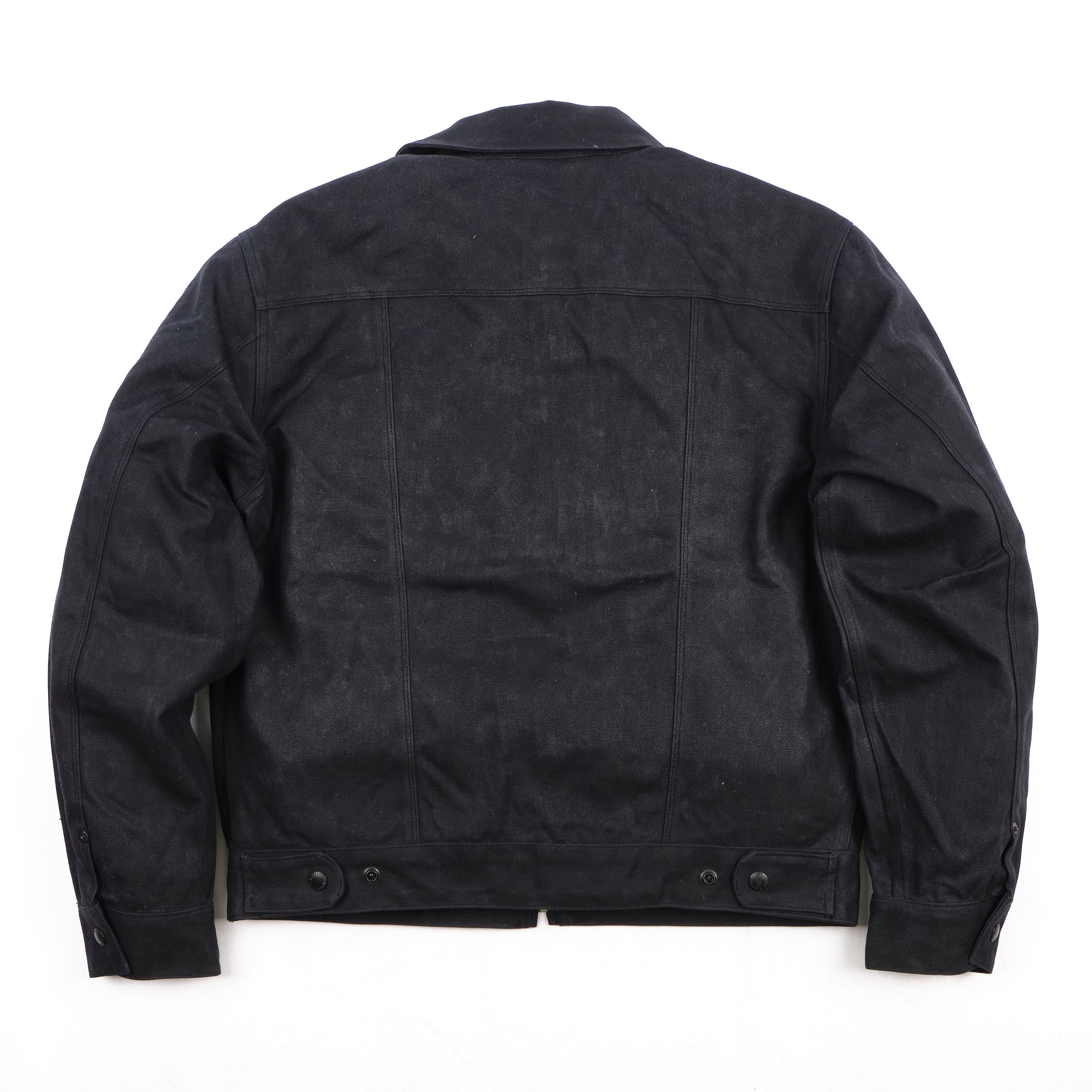 Faro Jacket | 20 Ounce Black Waxed Canvas Blue Plaid