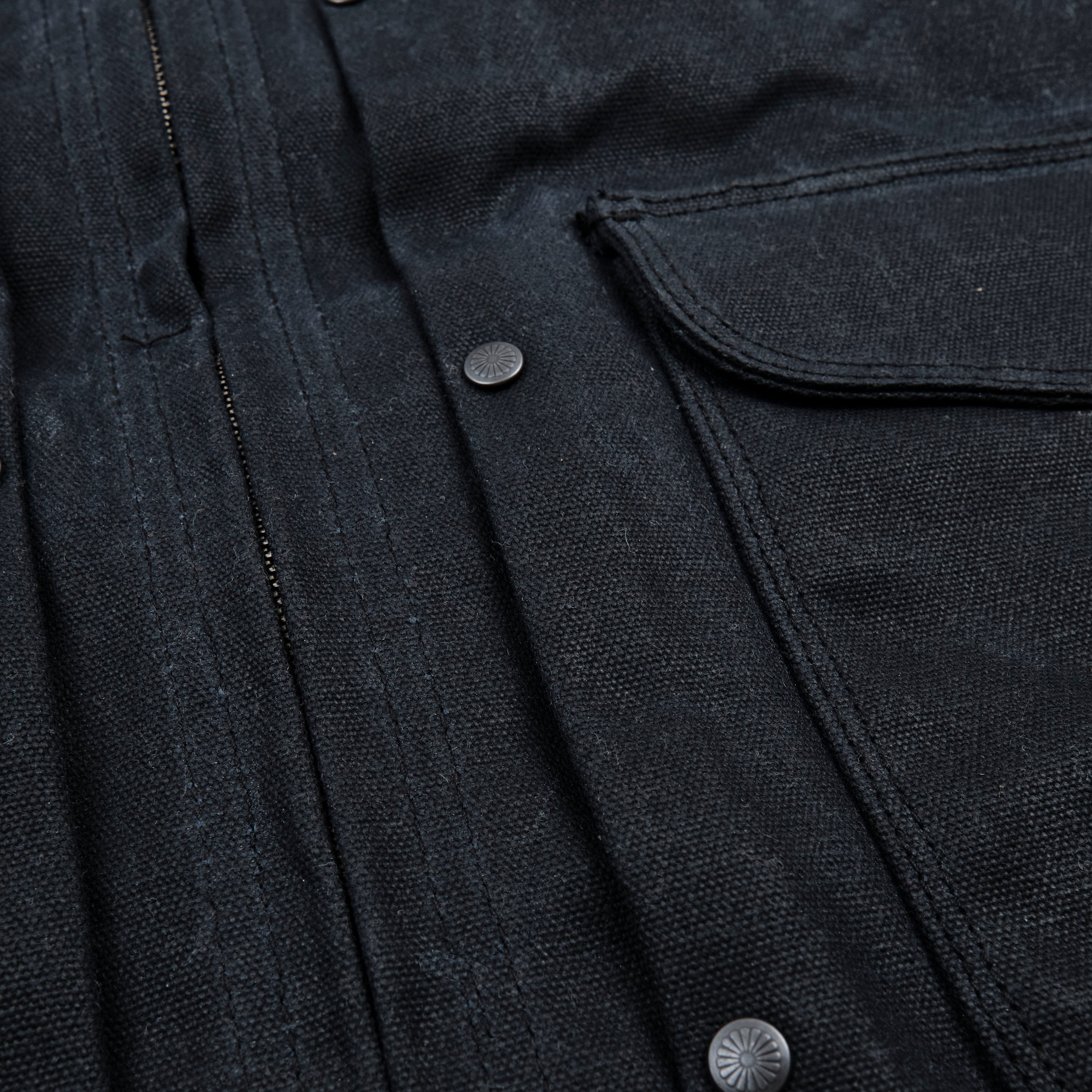 Faro Jacket | 20 Ounce Black Waxed Canvas Blue Plaid