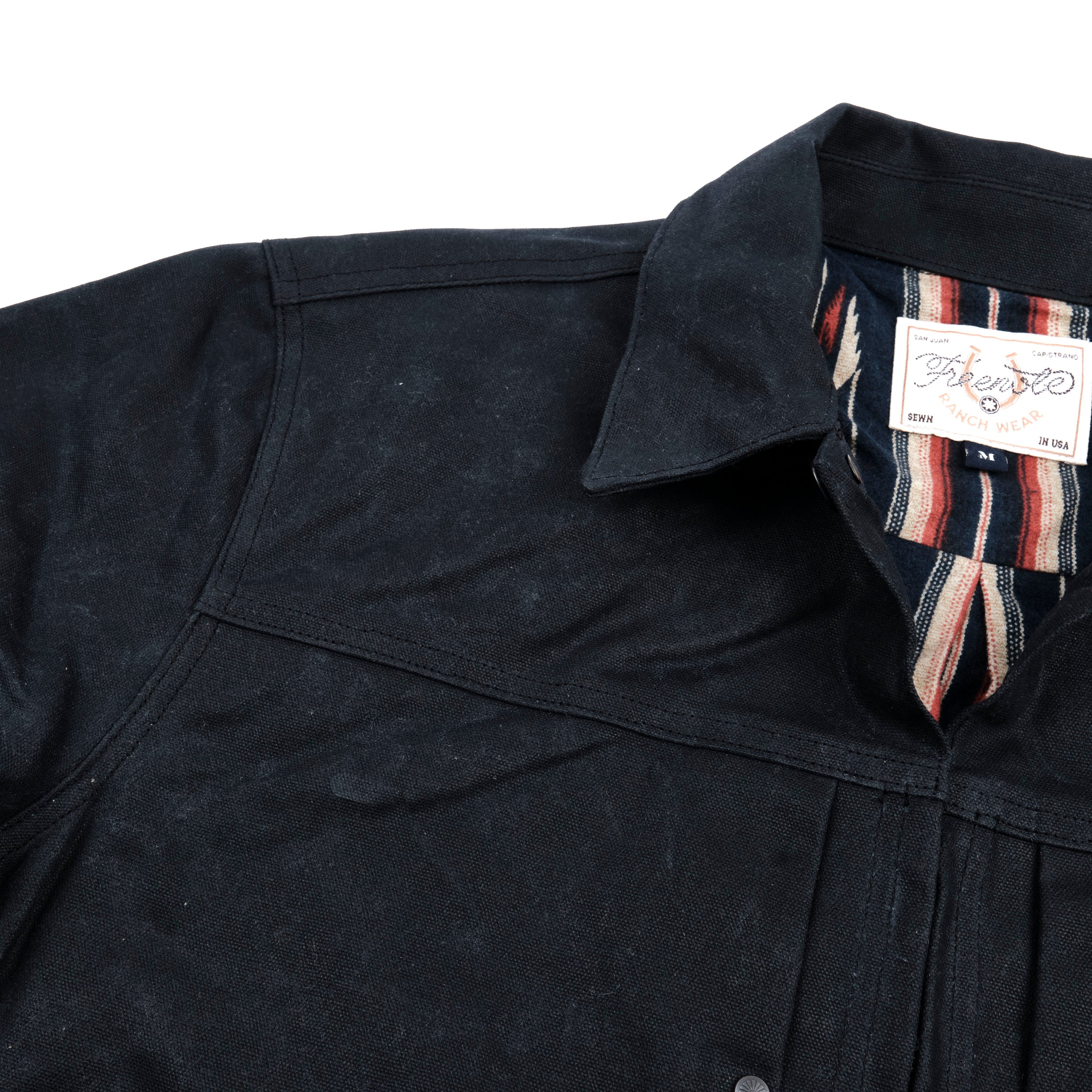 Faro Jacket | 20 Ounce Black Waxed Canvas Navy Southwest